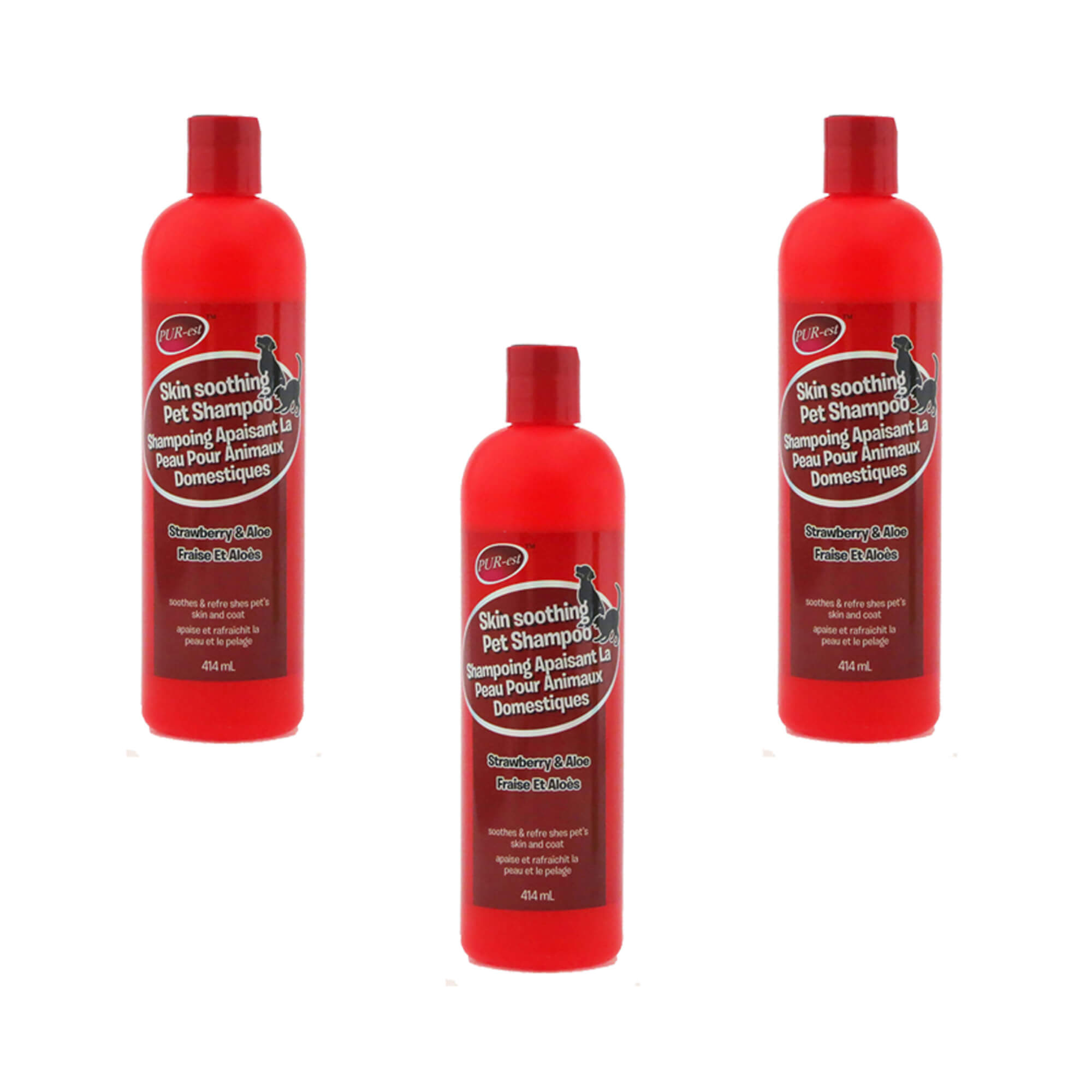 Purest Skin Soothing Pet Shampoo Strawberry & Aloe Pack of 3