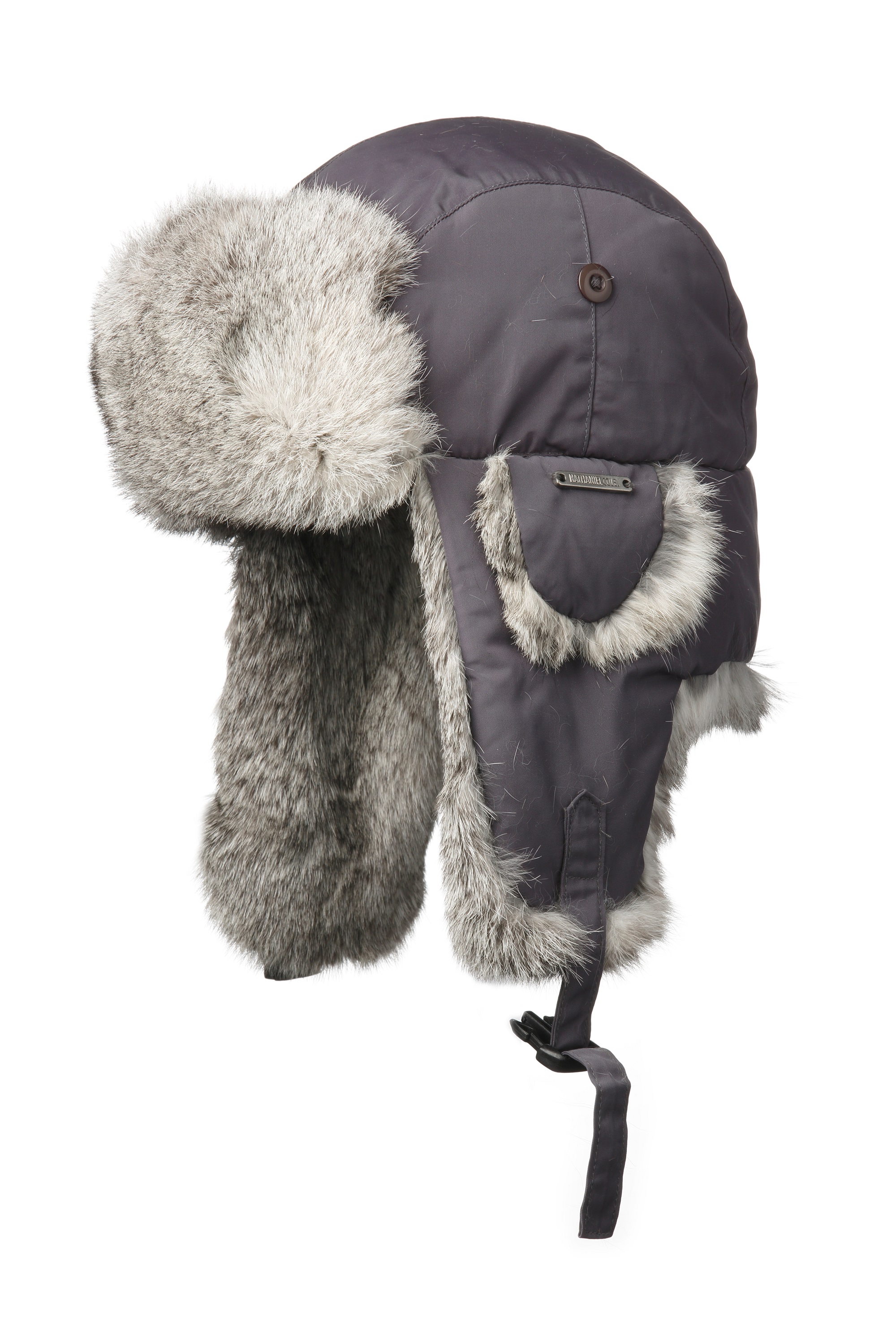 Arctic Coated Aviator with Rabbit Trim - Charcoal
