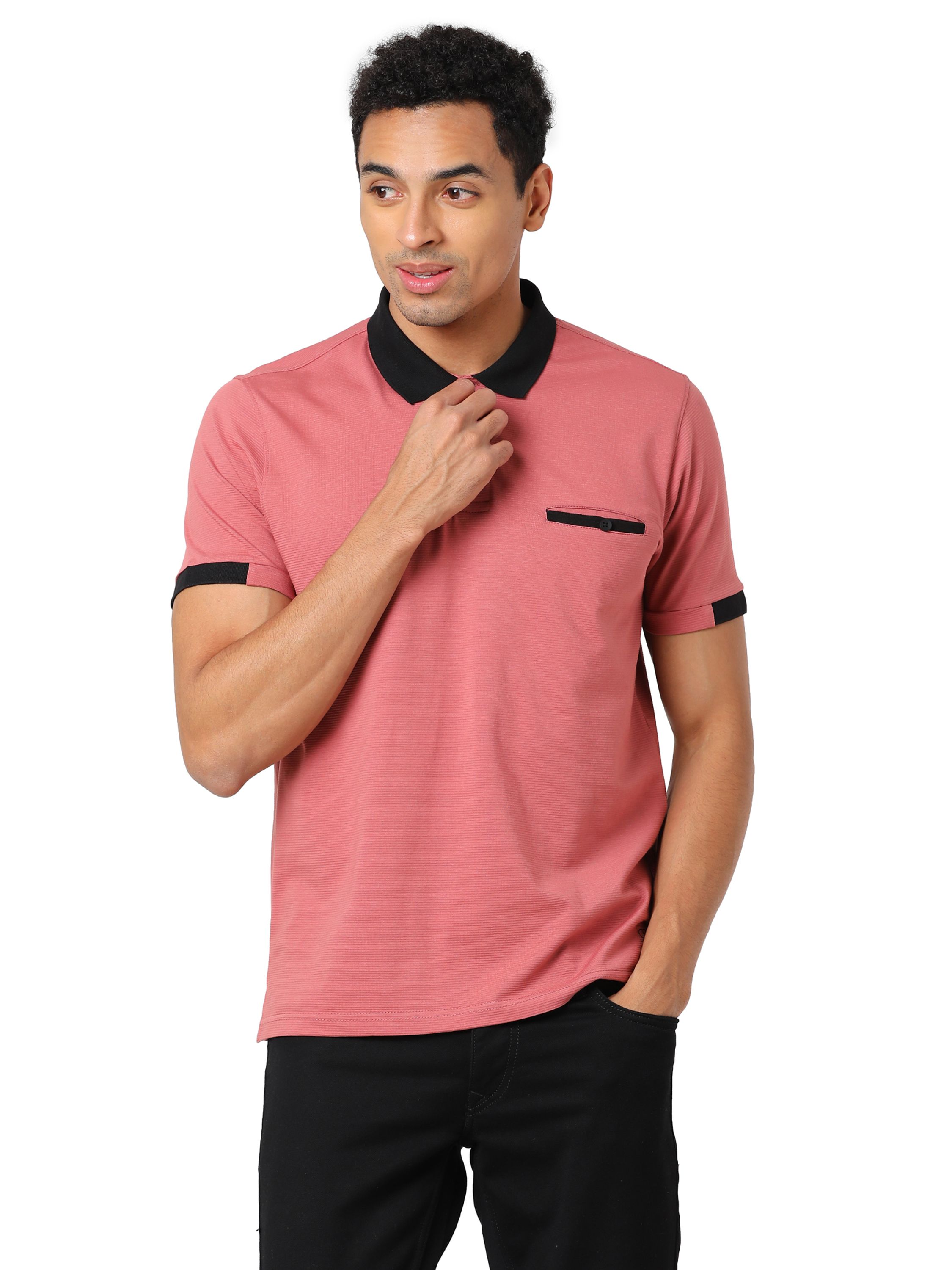 Men Red Color Casual T-shirt