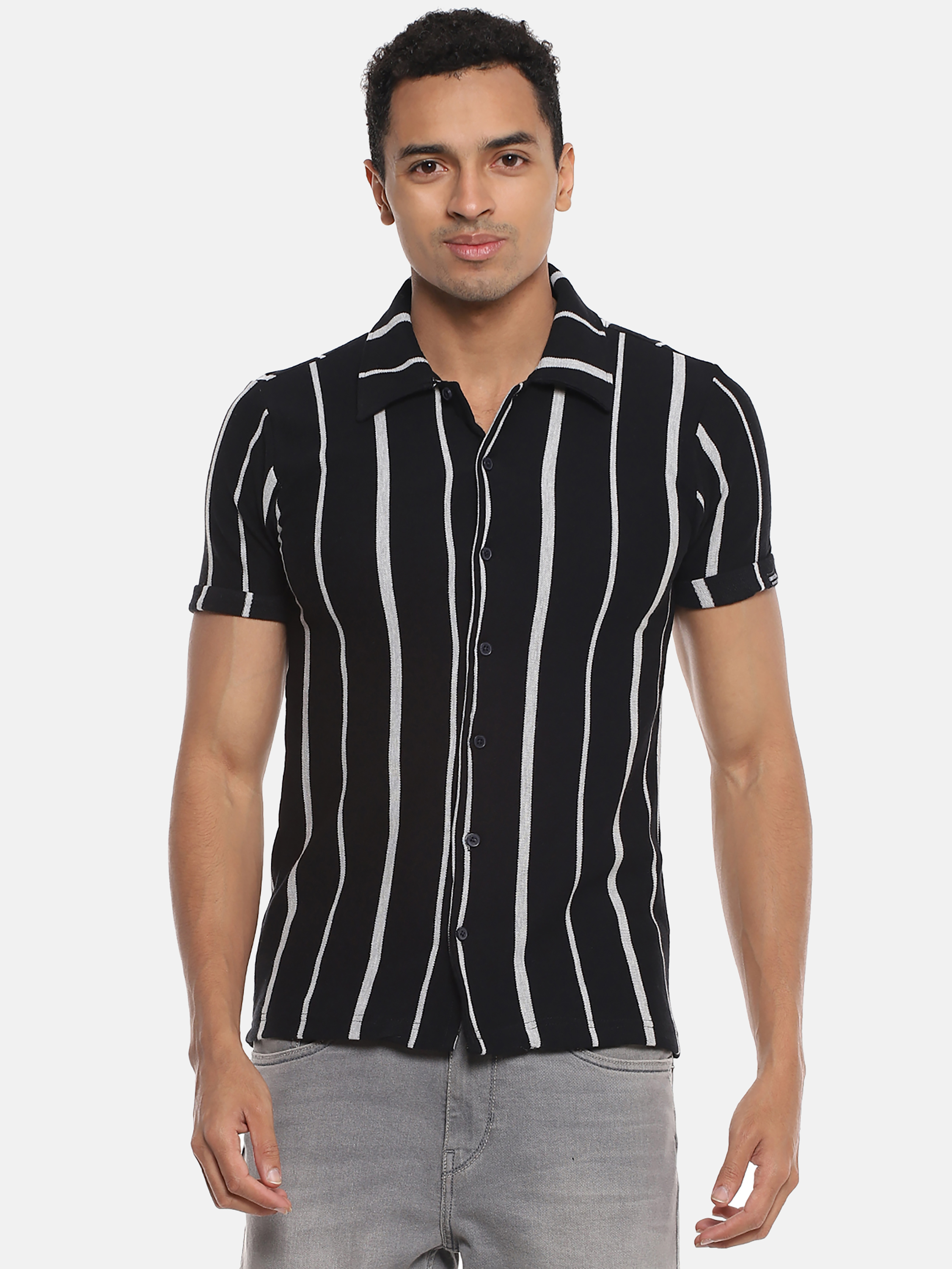 Campus Sutra Men Striped Casual Shirts