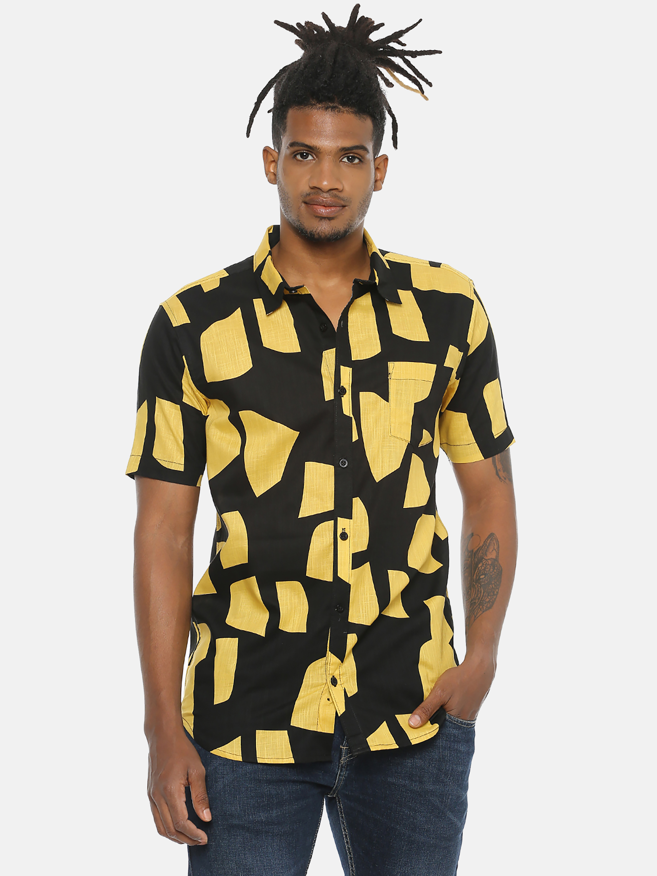 Campus Sutra Men Stylish Casual Yellow Color Shirt