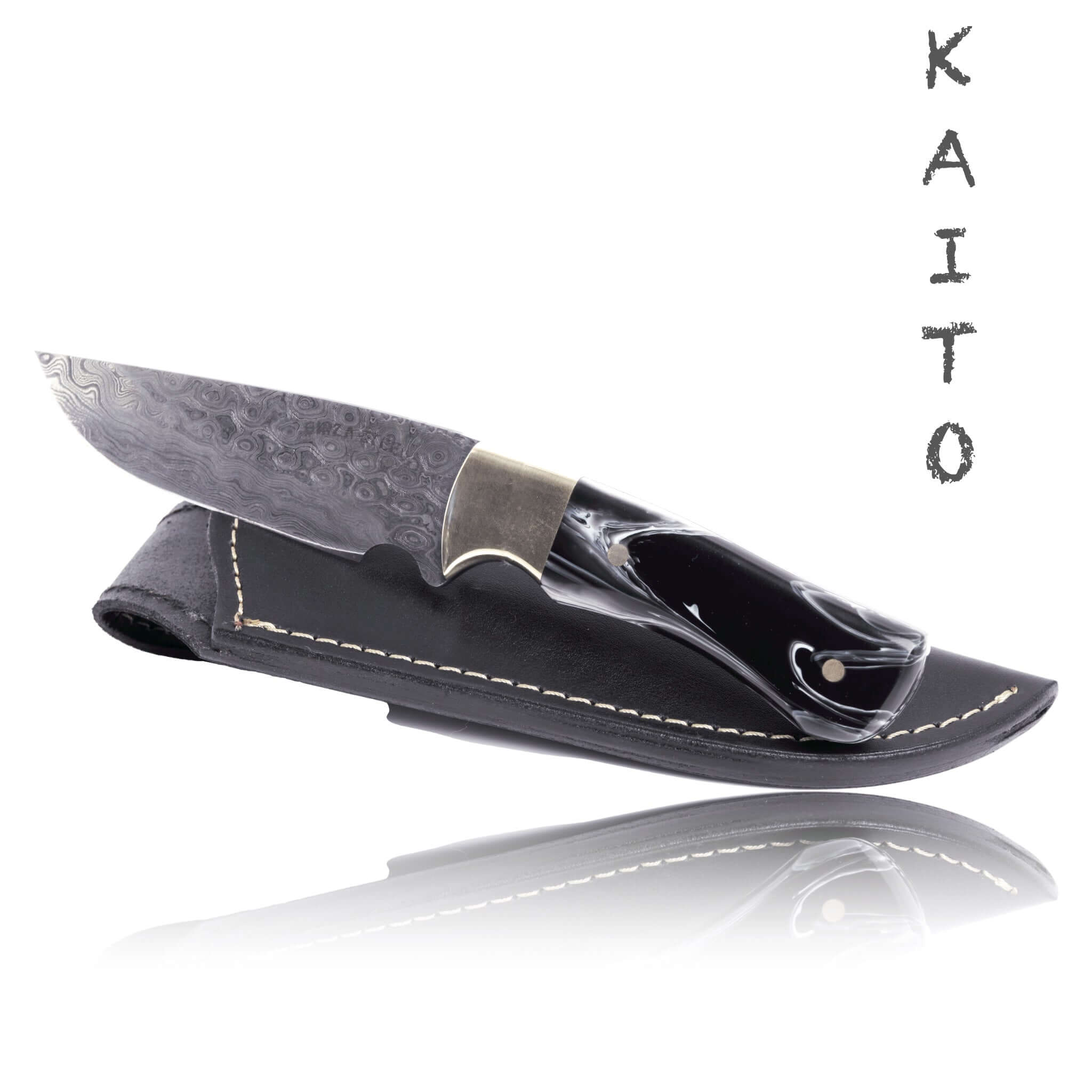 Kaito Damascus Steel Skinner Knife 4 inch blade