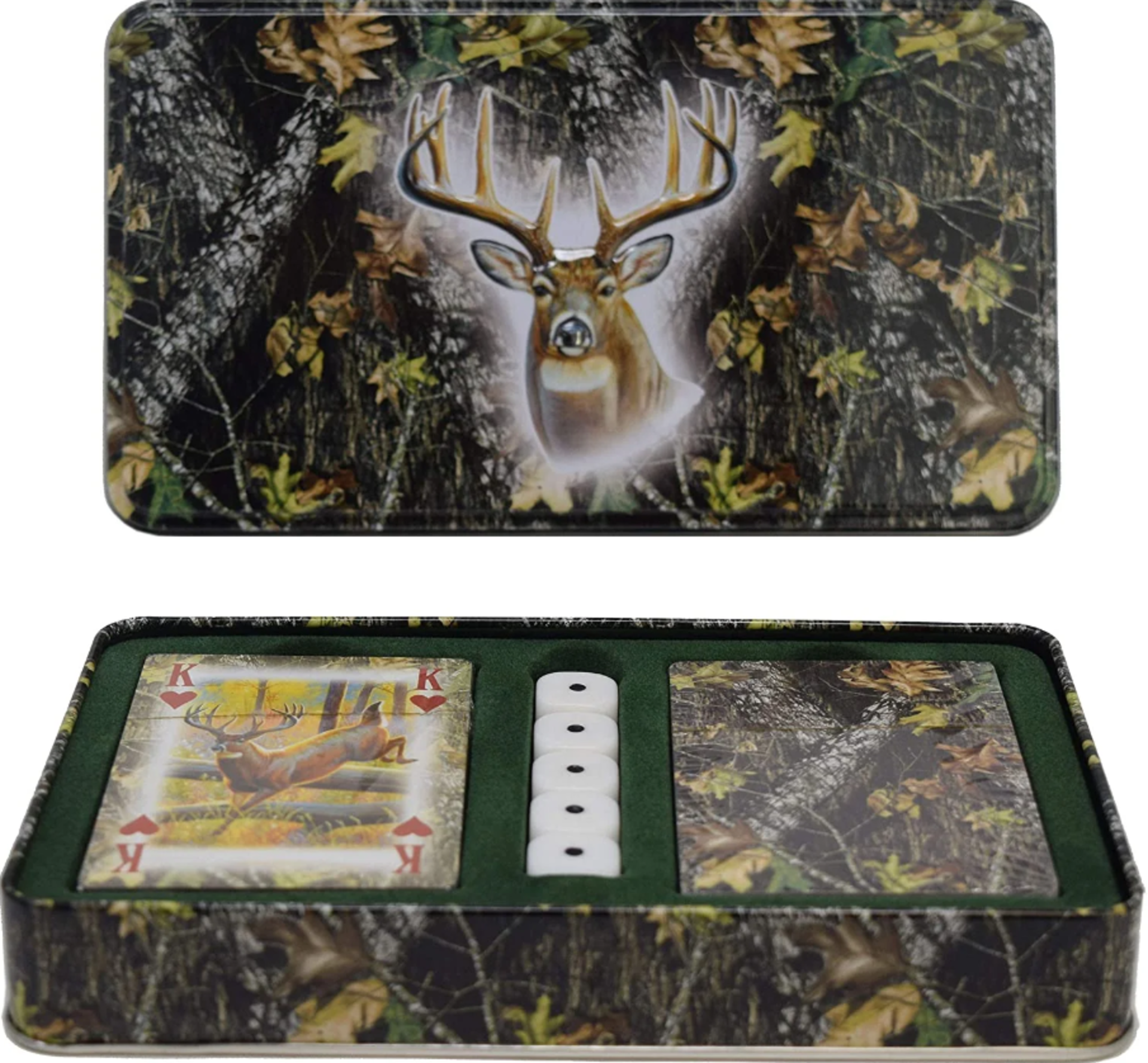 Rivers Edge Products 2Pack Mossy Oak Cards And Dice Gift Tin