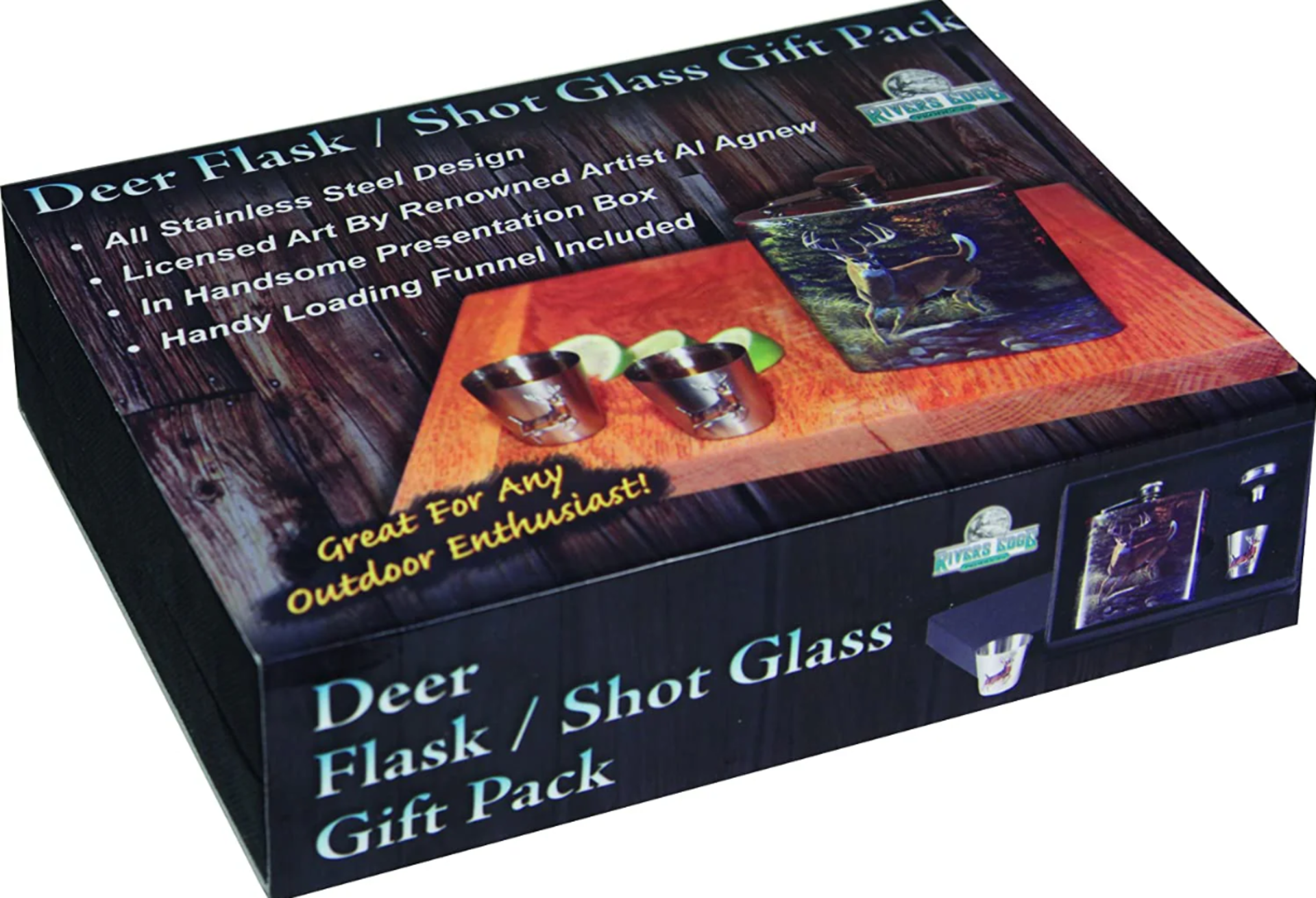 Rivers Edge Products Deer Design Stainless Steel Flask