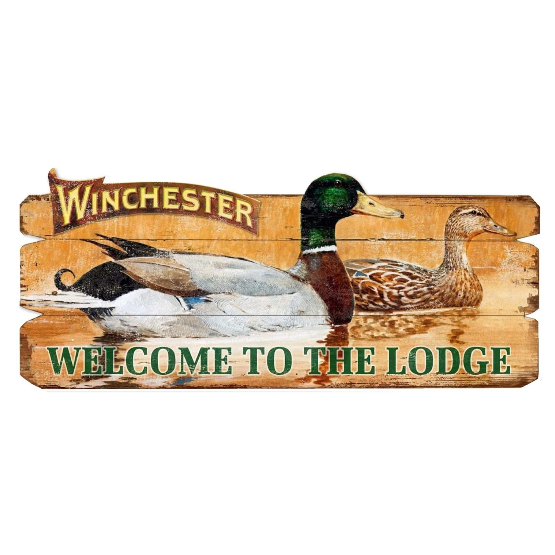 Rivers Edge Products Wood Sign 34in x 14in - Winchester Duck