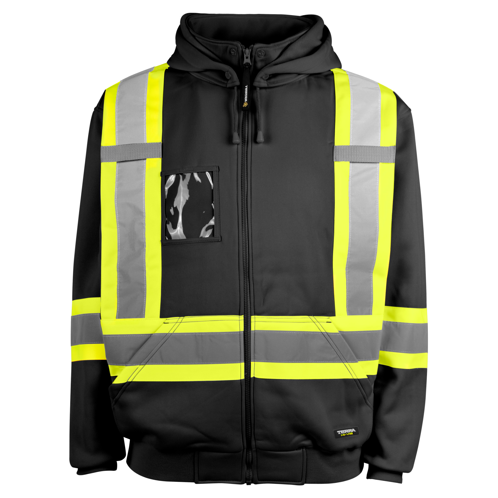 Hi-vis fleece hoodie - Black