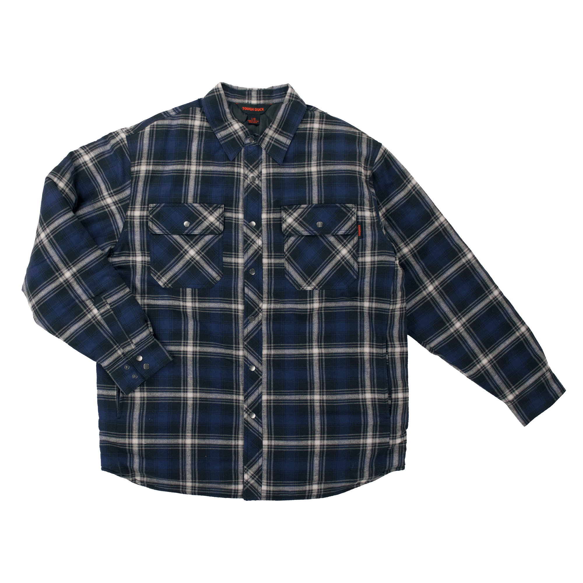 QUILT LINED FLANNEL SHIRT - Navy Black Plaid