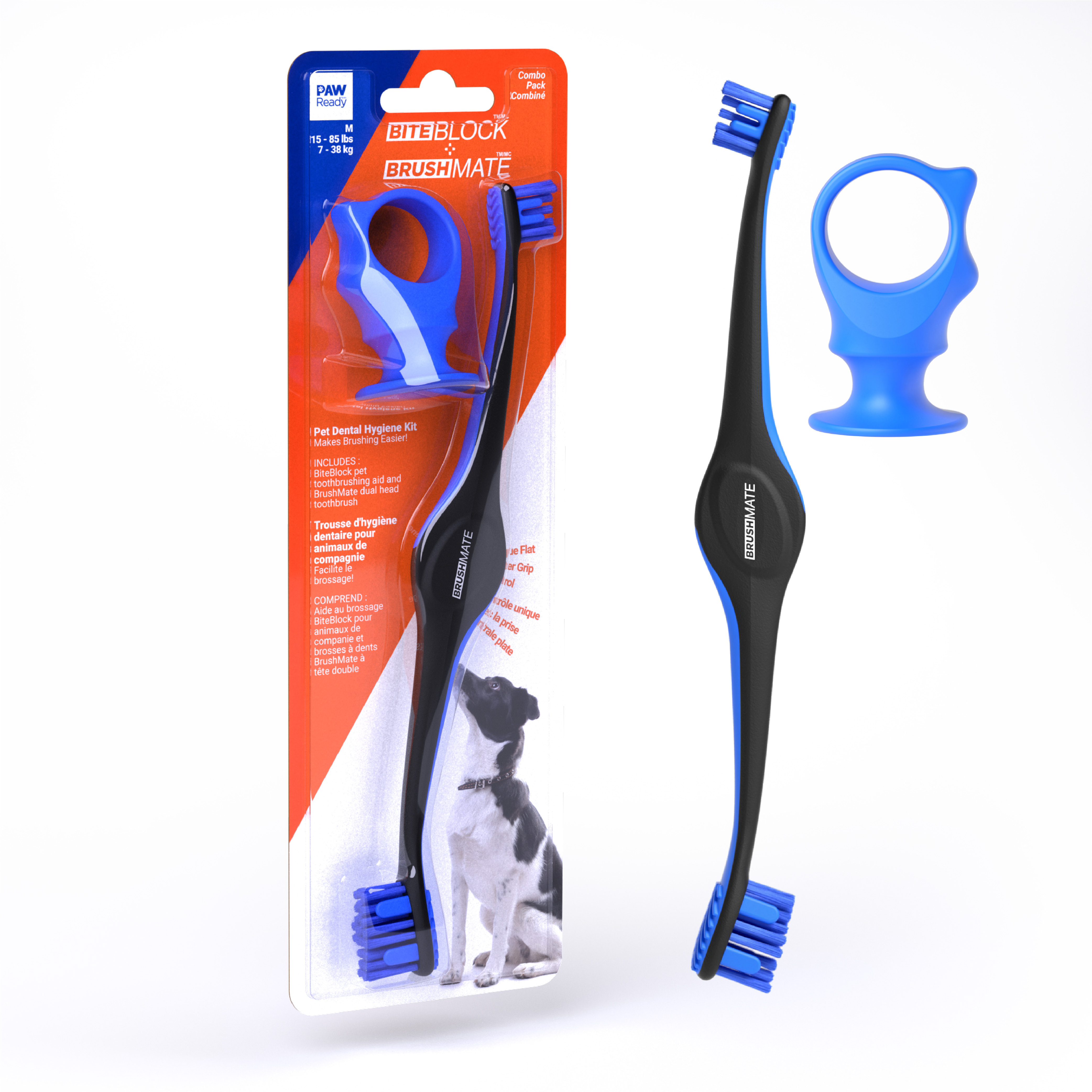 Dog Toothbrush and Bite Block Assistant Combo Pack