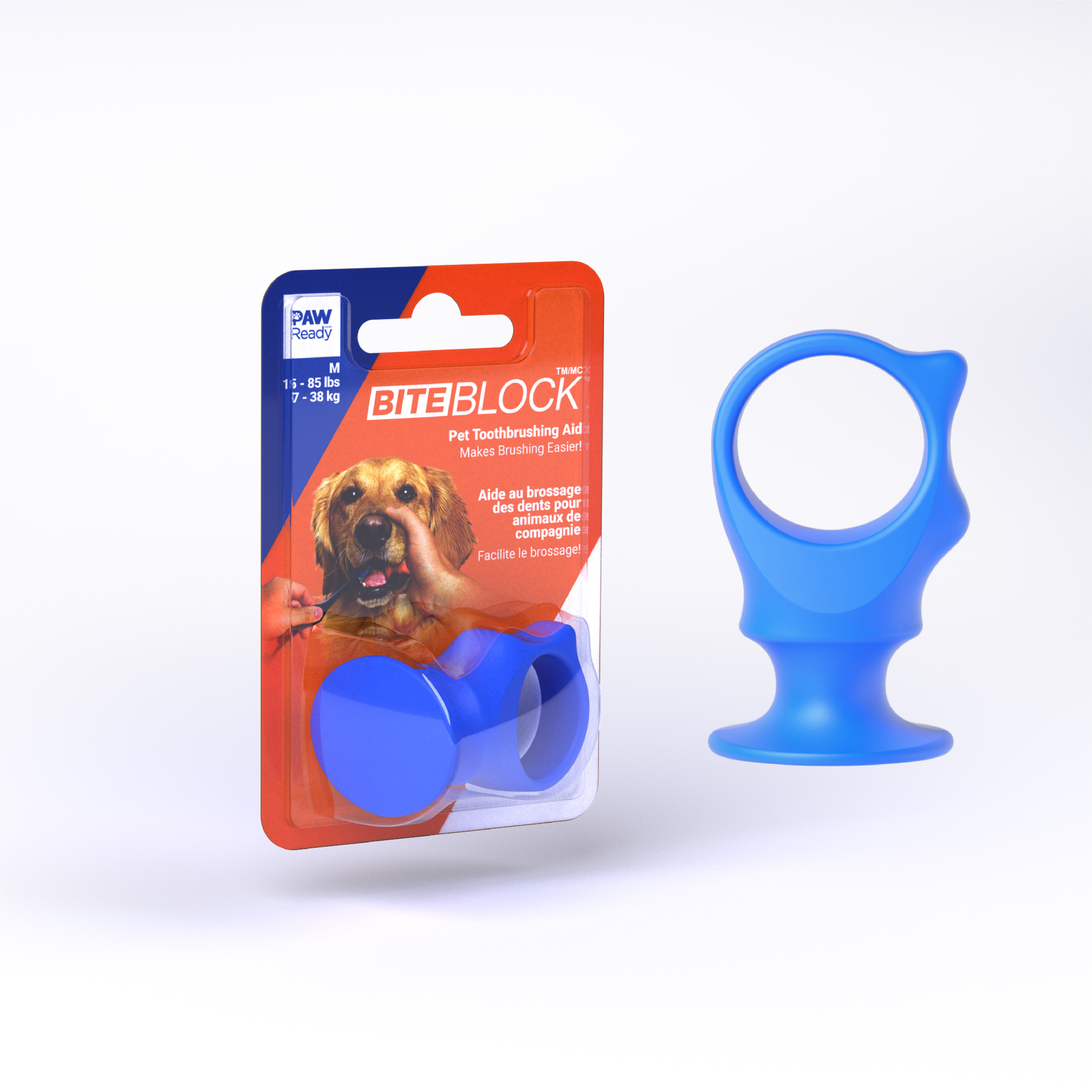 Bite Block Pet Toothbrushing Aid for Puppies, Dogs and Cats