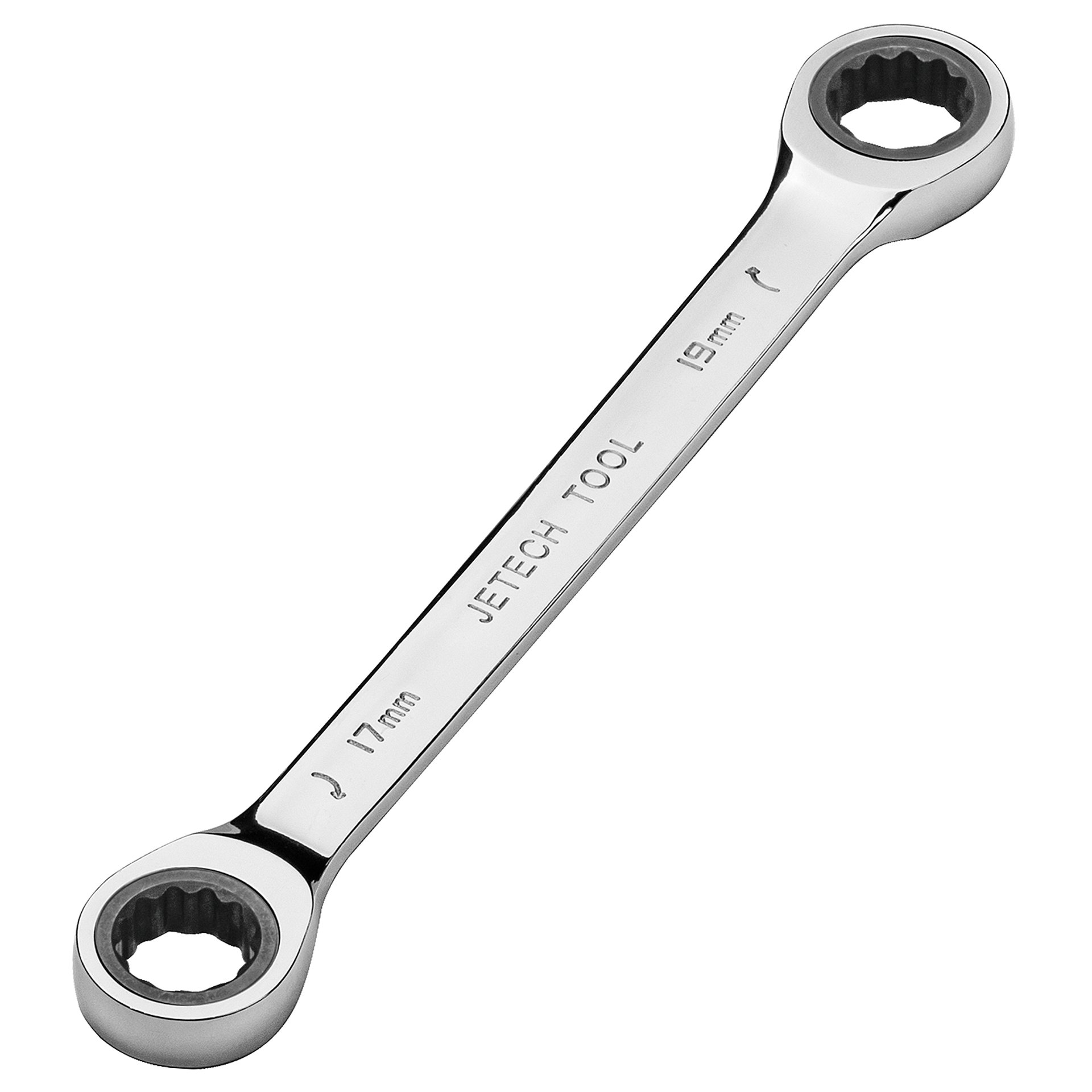 Double Box End Ratcheting Wrench (17mm x 19mm), Metric