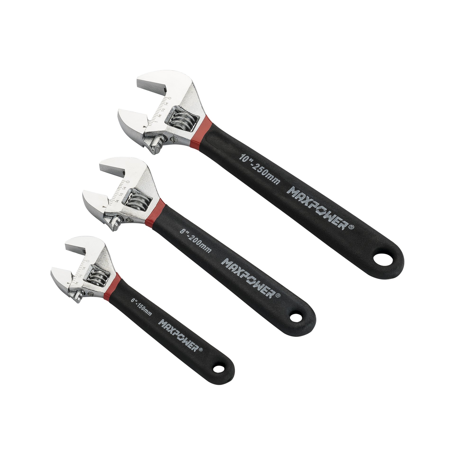 Adjustable Wrench Set (6in, 8in, 10in), Double Dipped, 3PCS