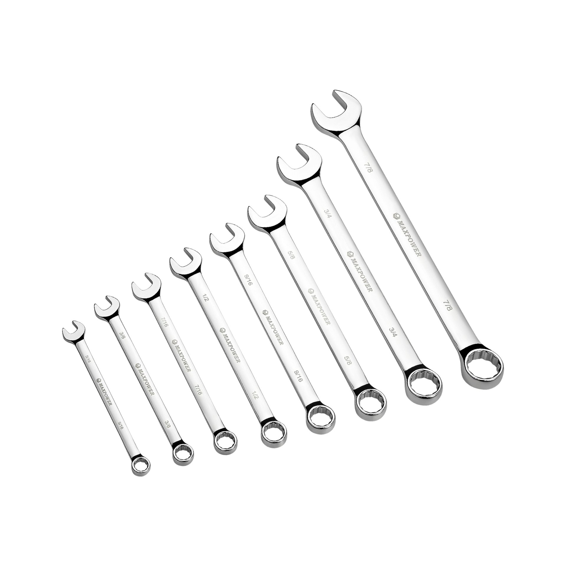 MAXPOWER 8-piece SAE Combination Wrench Set
