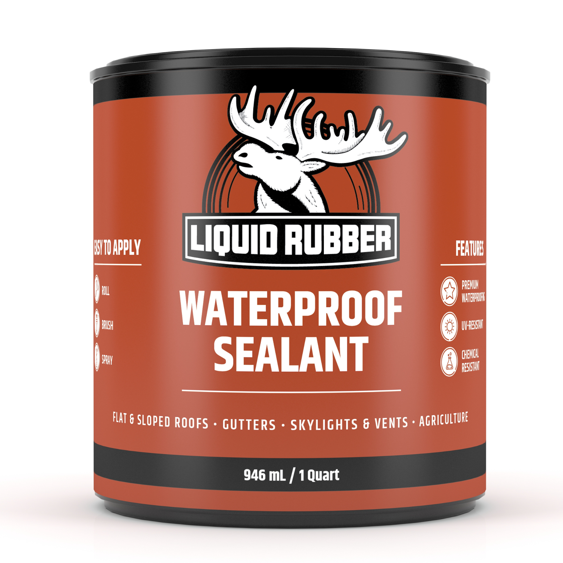 Liquid Rubber Waterproof Sealant Indoor Outdoor Use Black