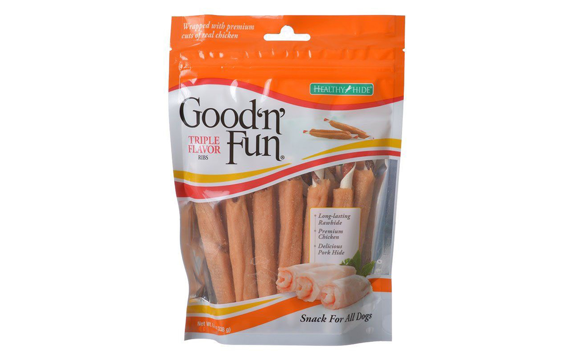 Good 'n' Fun 3 Flavor Ribs - Rawhide, Chicken&Pork - 8.4 oz