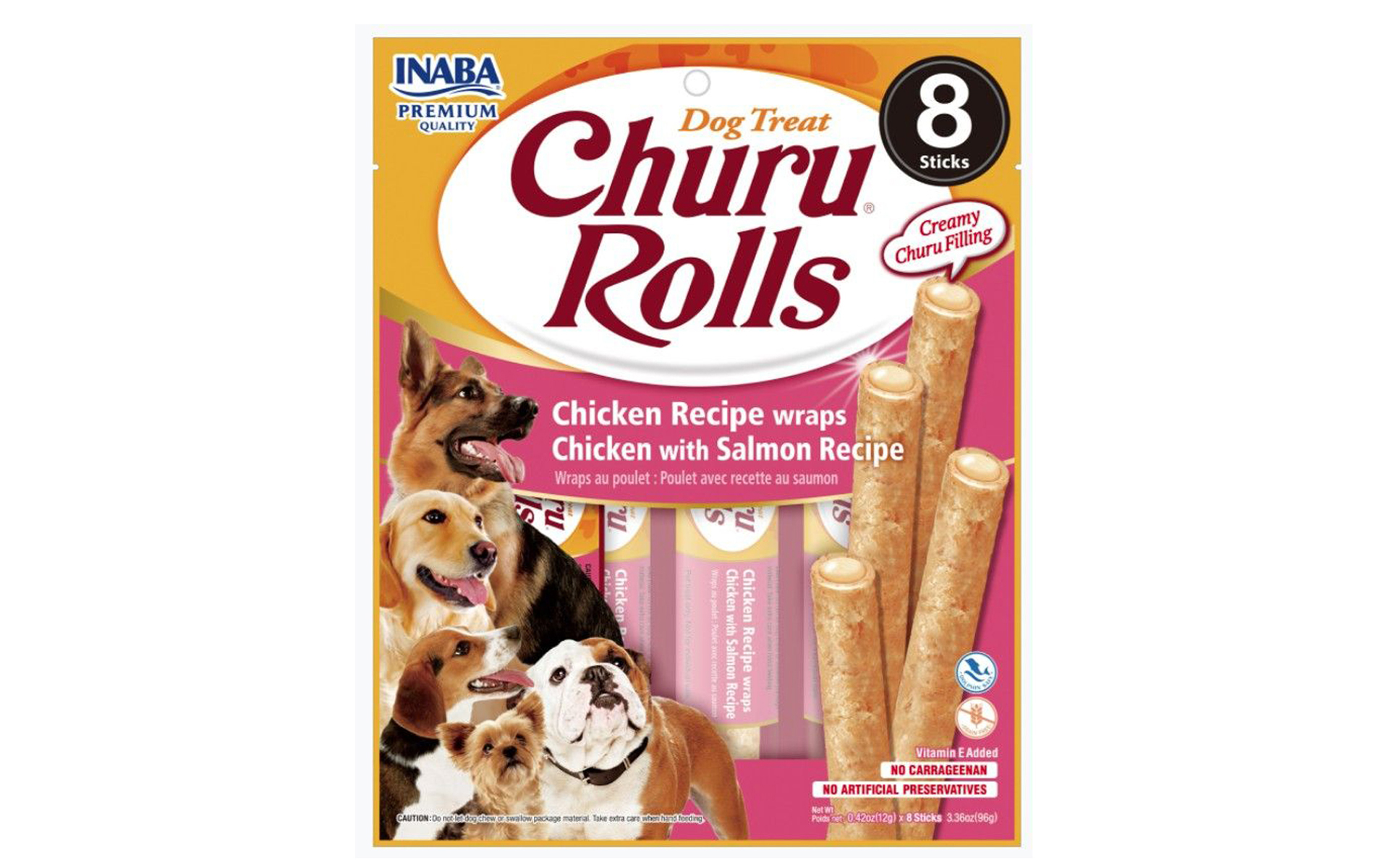 Churu Rolls Dog Treat - Chicken with Salmon Recipe 8 count