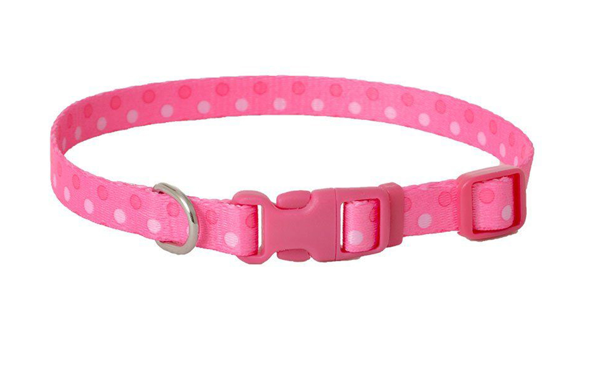 Pet Attire Styles Polka Dot Pink Adjustable Dog Collar