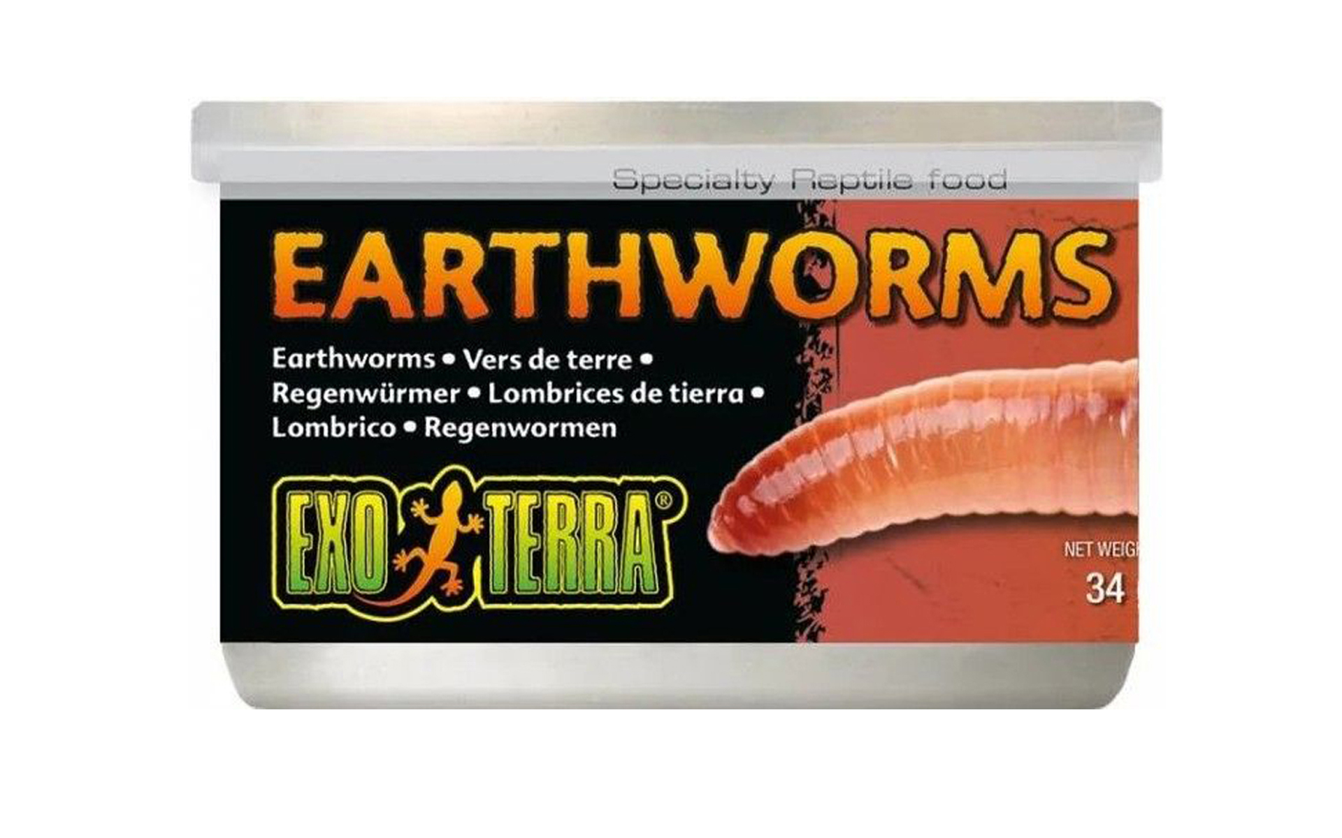 Canned Earthworms Specialty Reptile Food, 1.2 oz