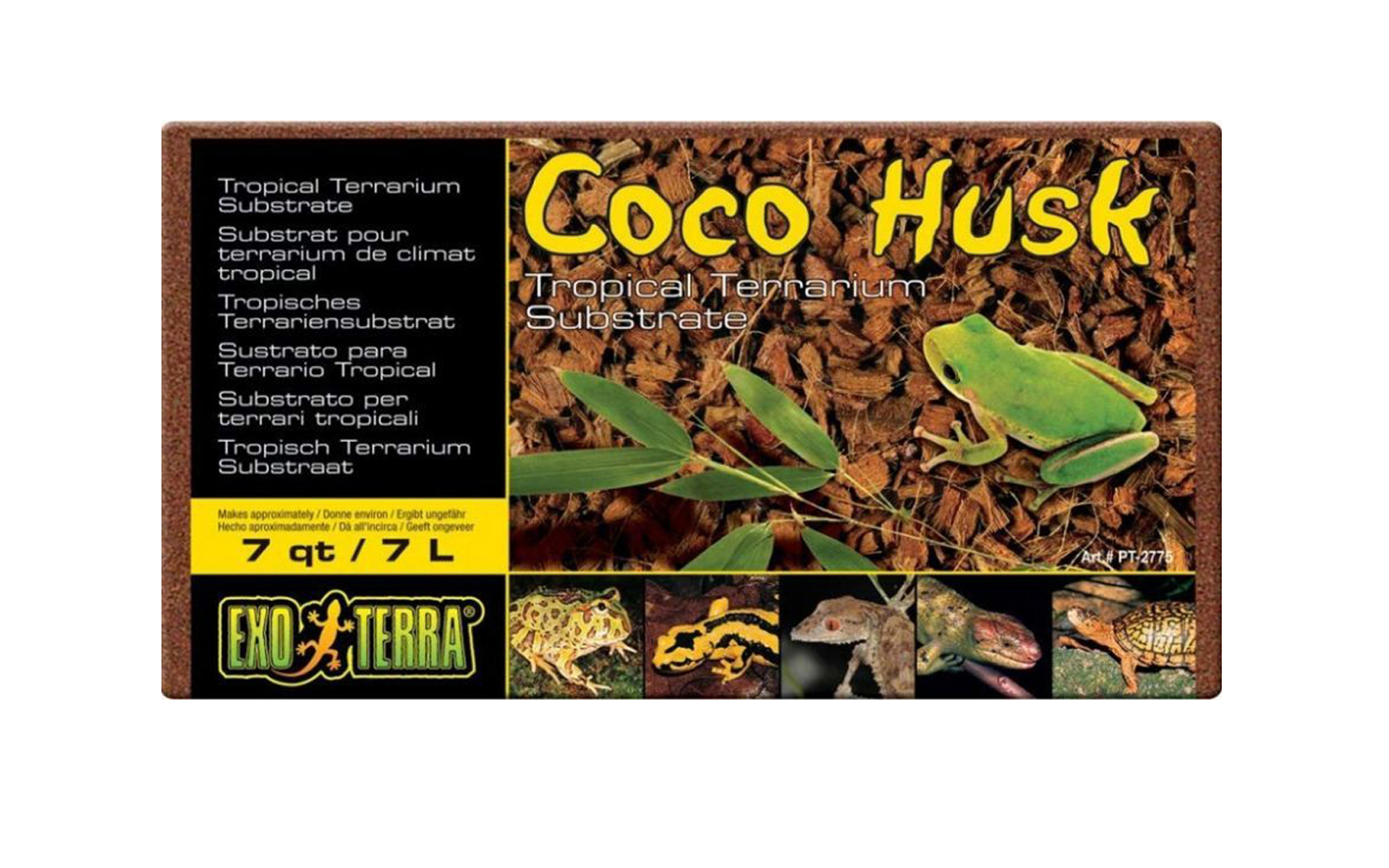 Coco Husk Brick Tropical Terrarium Reptile Substrate, 7 qt