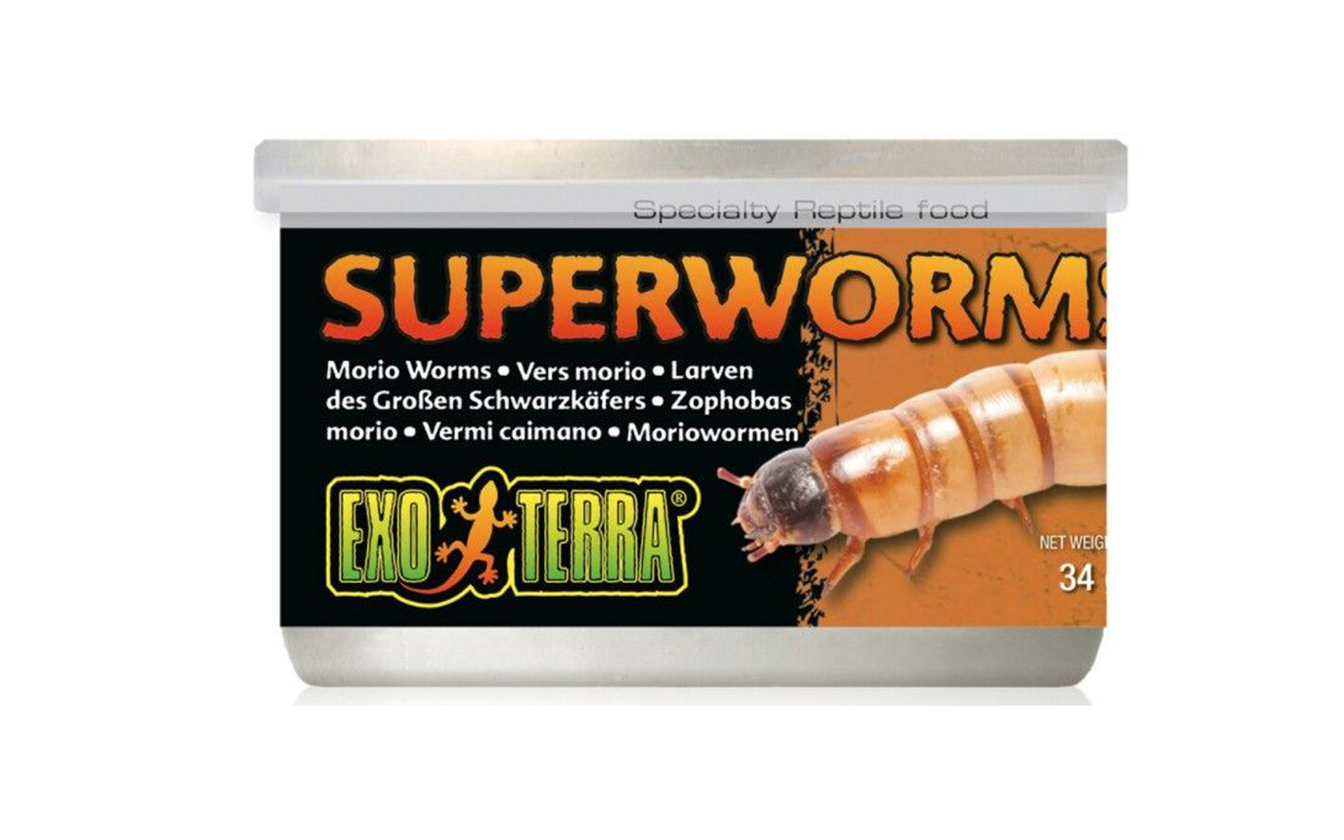 Canned Superworms Specialty Reptile Food, 1.2 oz