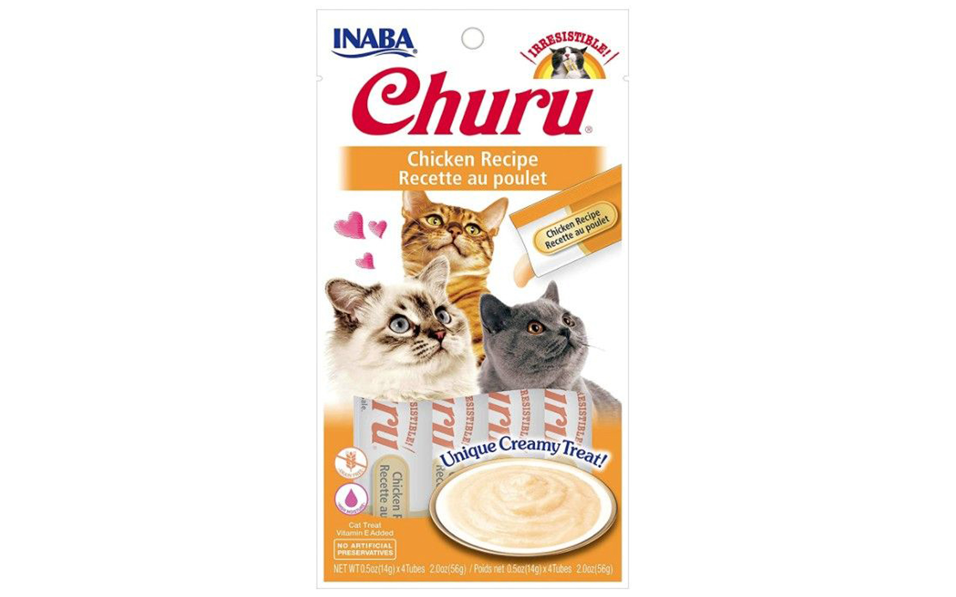 Churu Chicken Recipe Creamy Cat Treat, 4 count