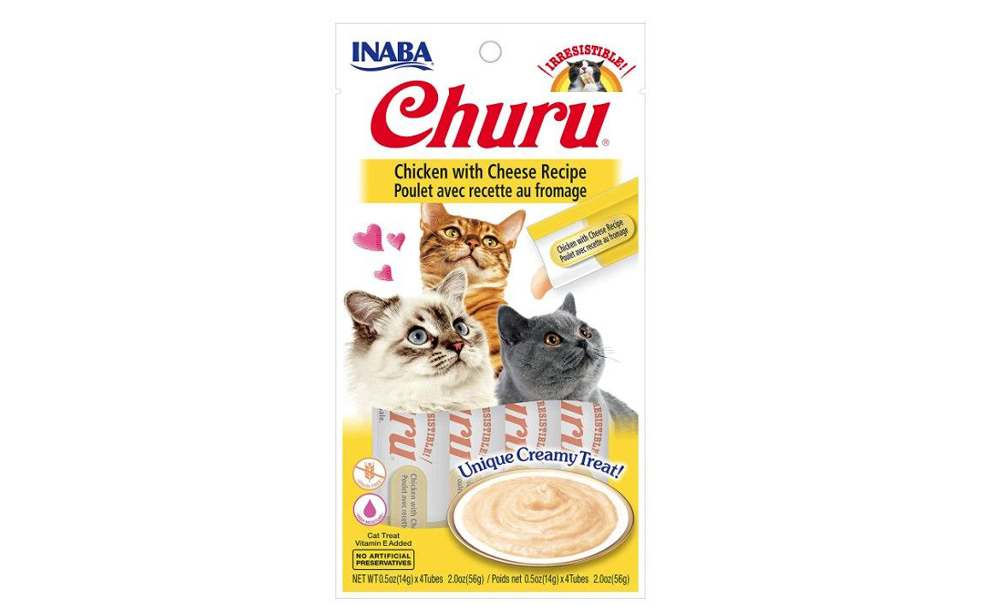 Churu Chicken with Cheese Recipe Creamy Cat Treat, 4 count