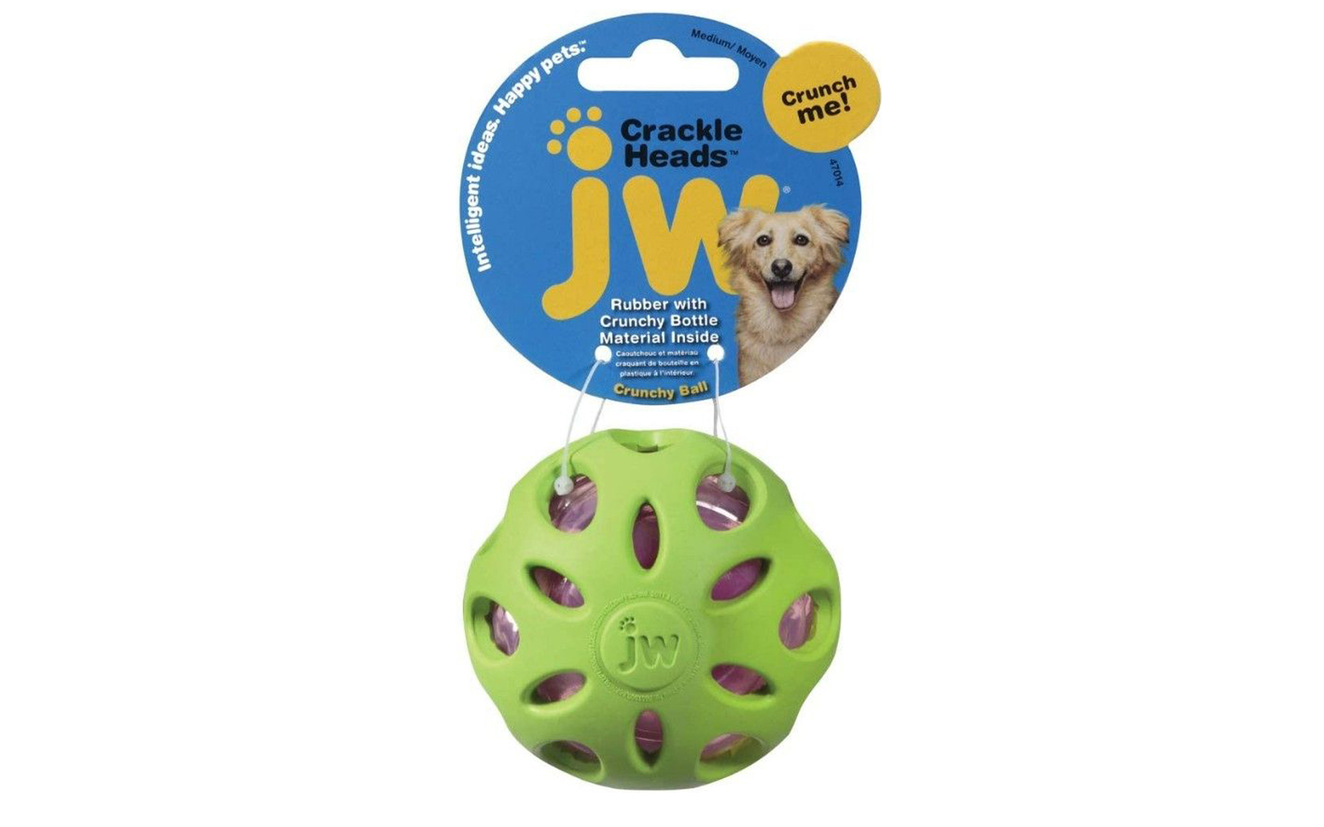 Crackle Heads Ball Dog Chew Toy - Medium - 3" Diameter