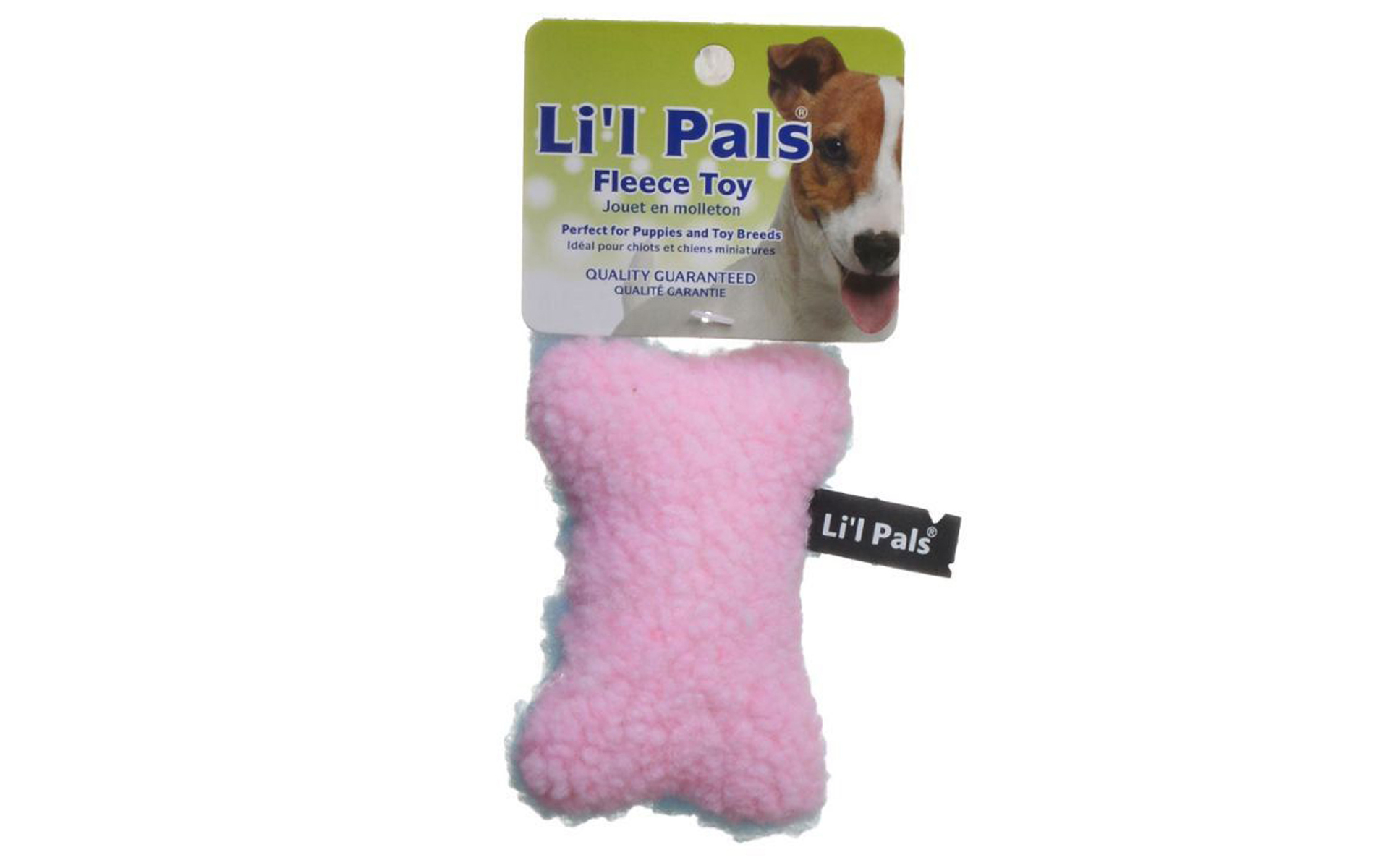 Fleece Bone Toy for Dogs & Puppies, Plush Pink Dog Bone Toy