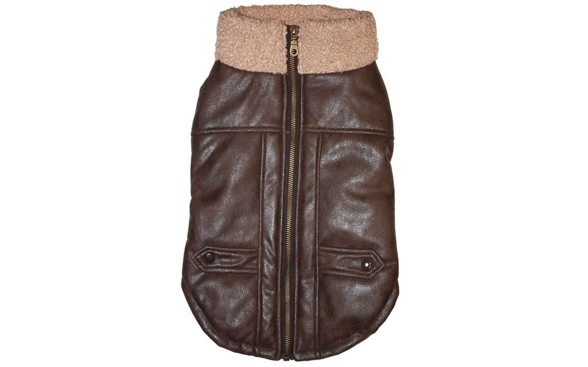 Brown Bomber Dog Jacket M