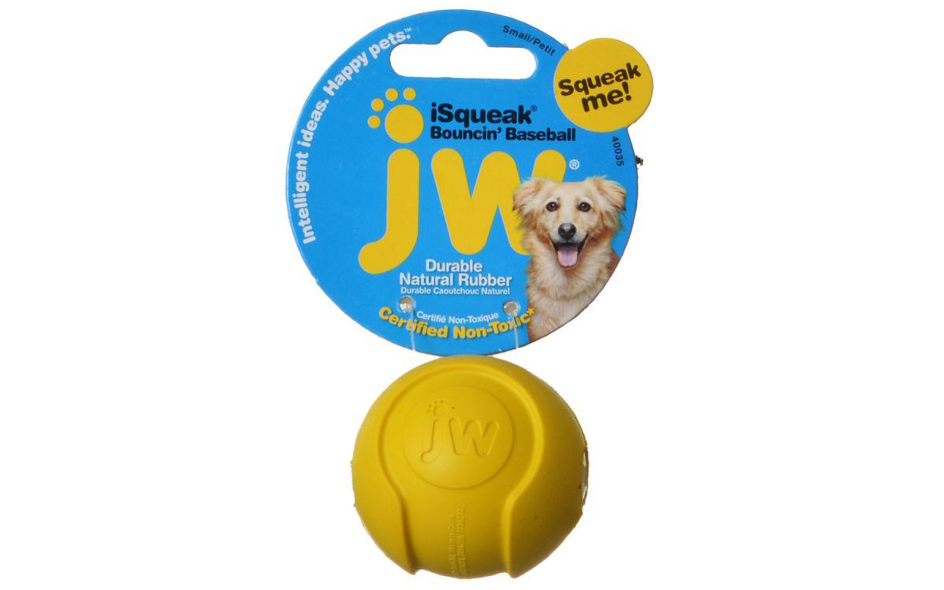 iSqueak Bouncing Baseball Rubber Dog Toy
