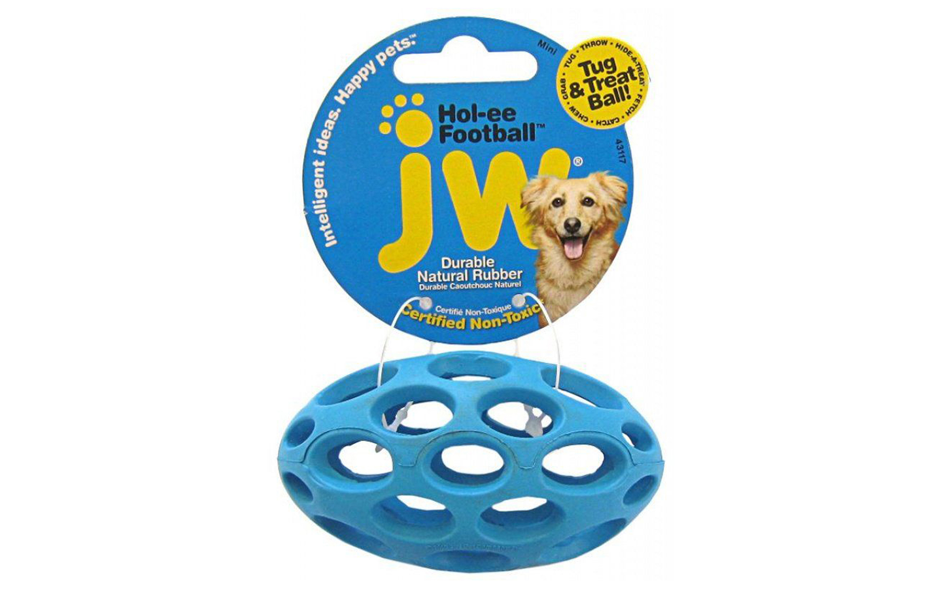 Hol-ee Football Rubber Dog Toy, Mini (3.75" Long)