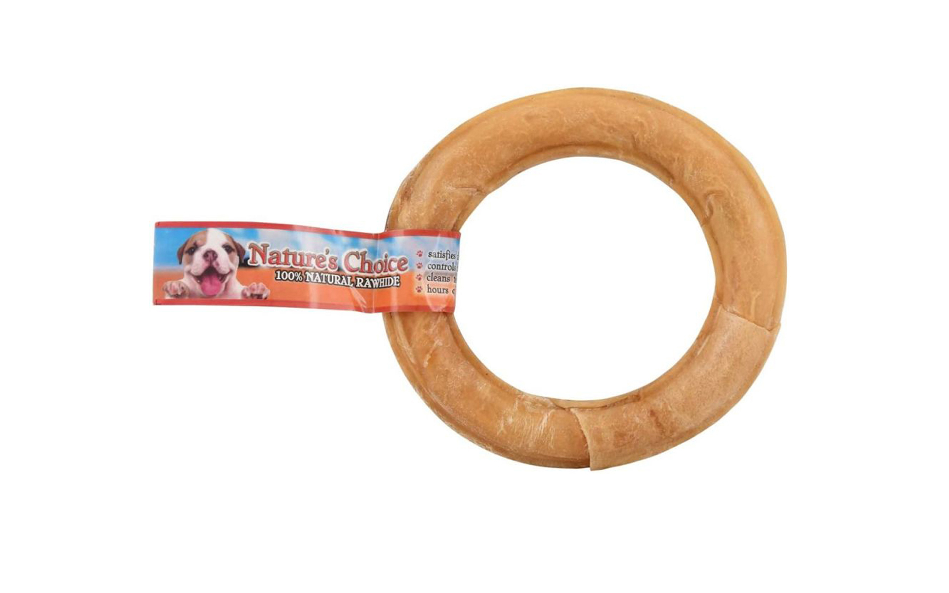 Nature's Choice Pressed Rawhide Donut, Large - (6" Diameter)