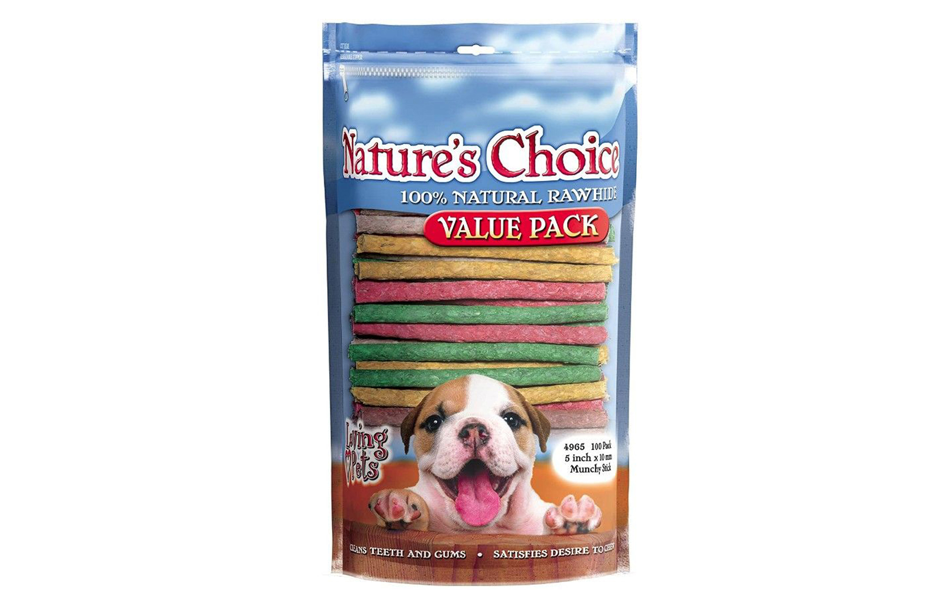 Nature's Choice Rawhide Munchy Stick Value Pack, 100 Pack