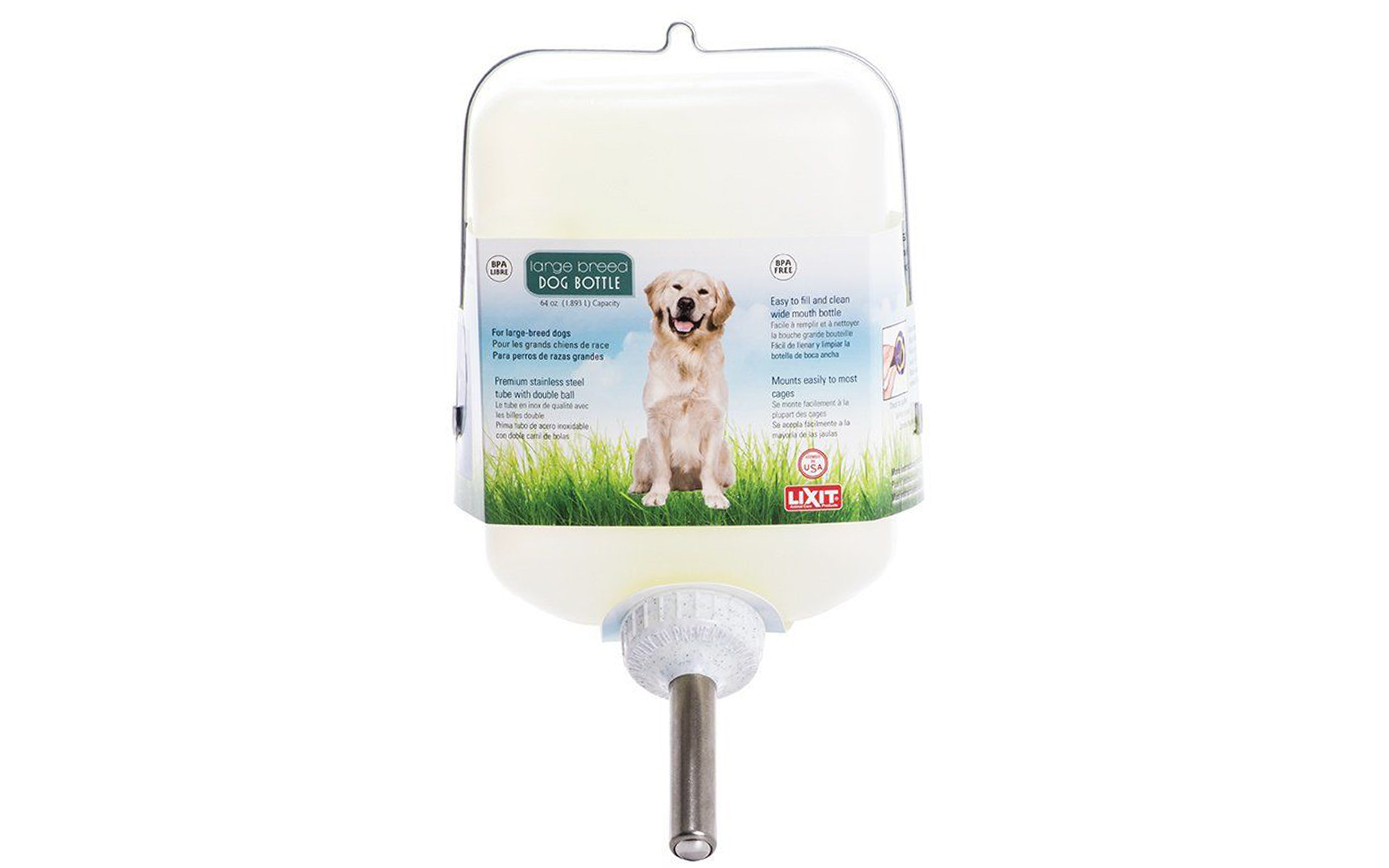 Plastic Dog Water Bottle with Tube, 64 oz