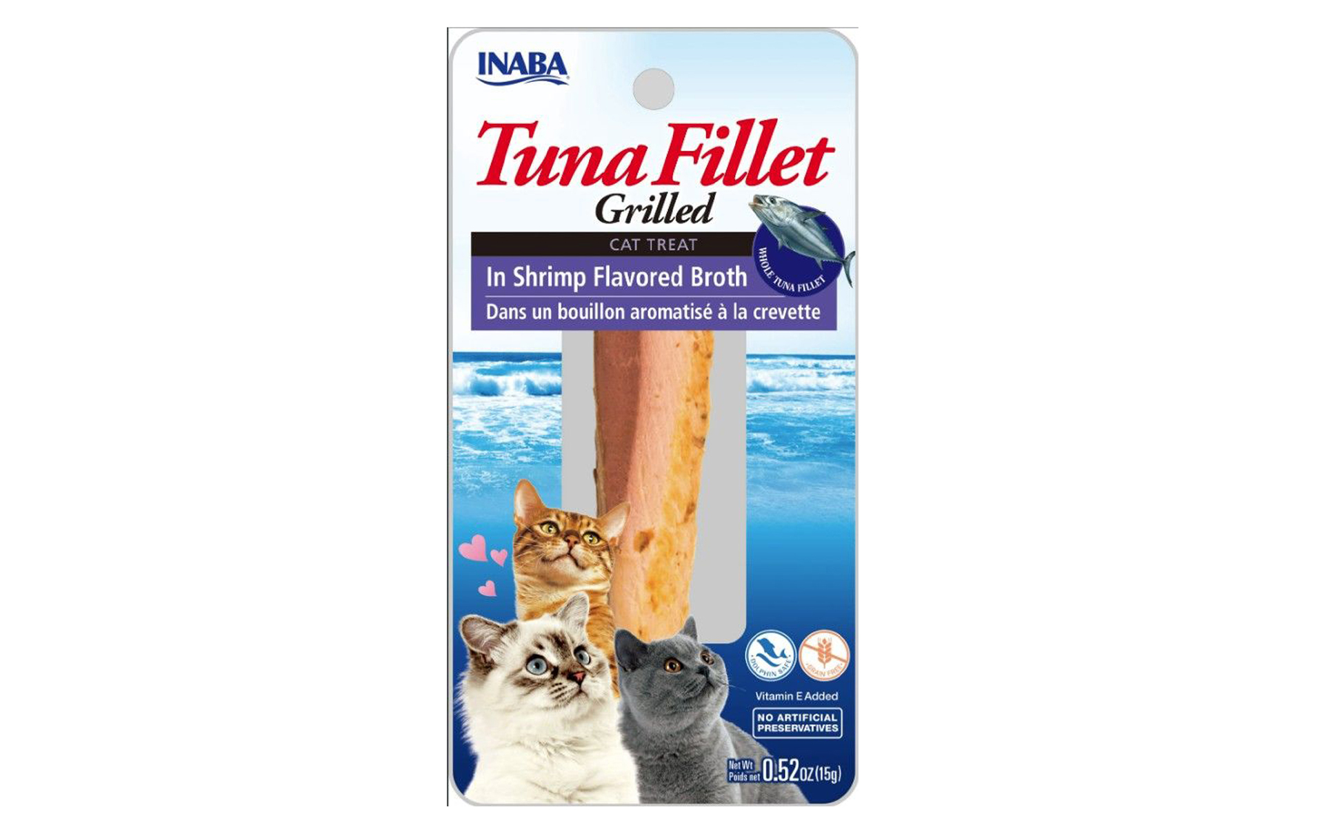 Tuna Fillet Grilled Cat Treat  Shrimp Flavored Broth 0.52oz