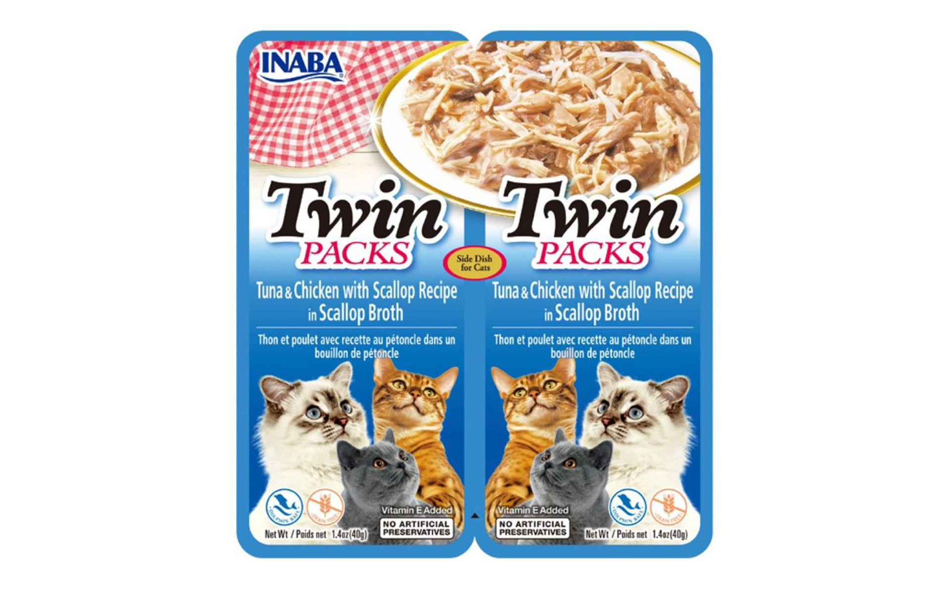 Twin Pack Tuna & Chicken w/t Scallop in Broth Side Dish-Cats