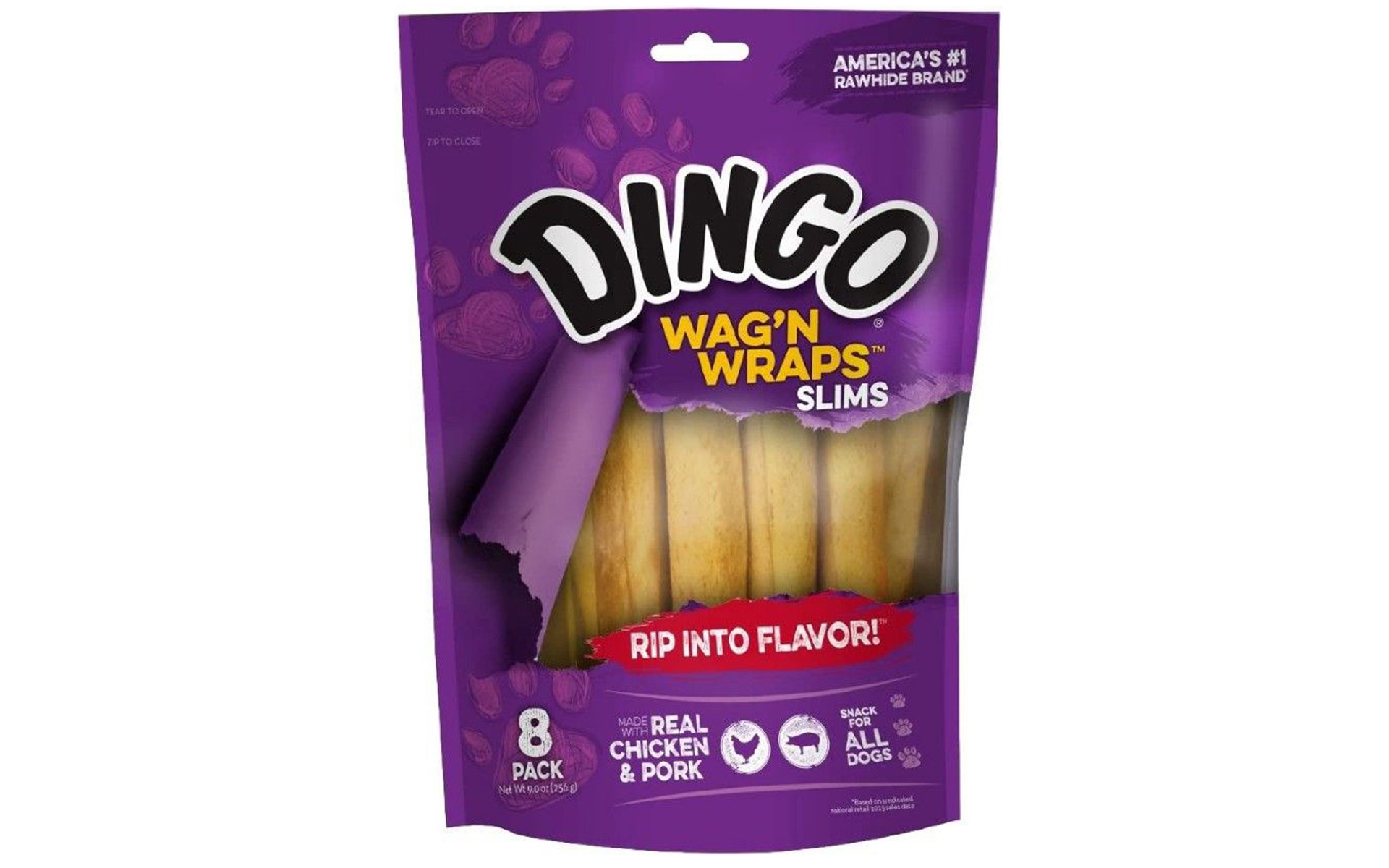 Wag'n Wraps Chicken & Rawhide Chews- Slims - 8 Pack