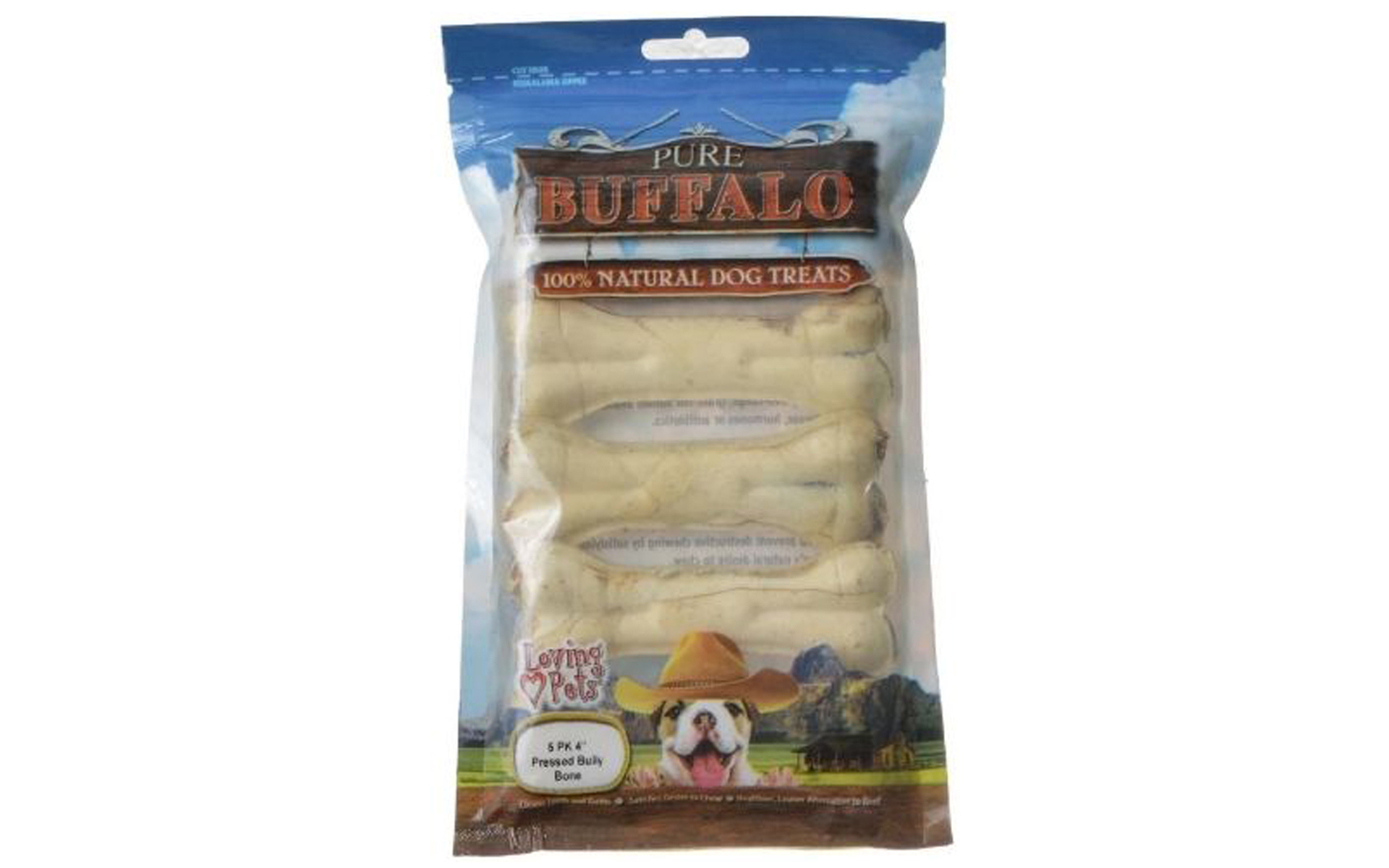 Pure Buffalo Dog Treats - Pressed Bully Bone