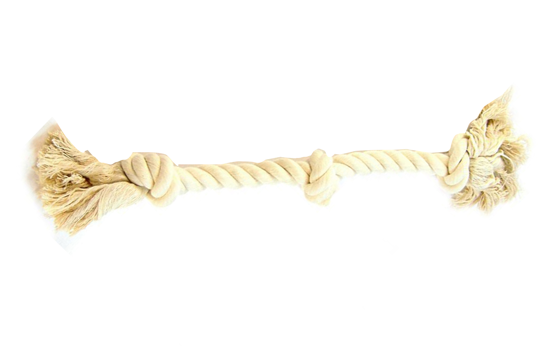 Flossy Chews 3 Knot Tug Toy Rope for Dogs - White