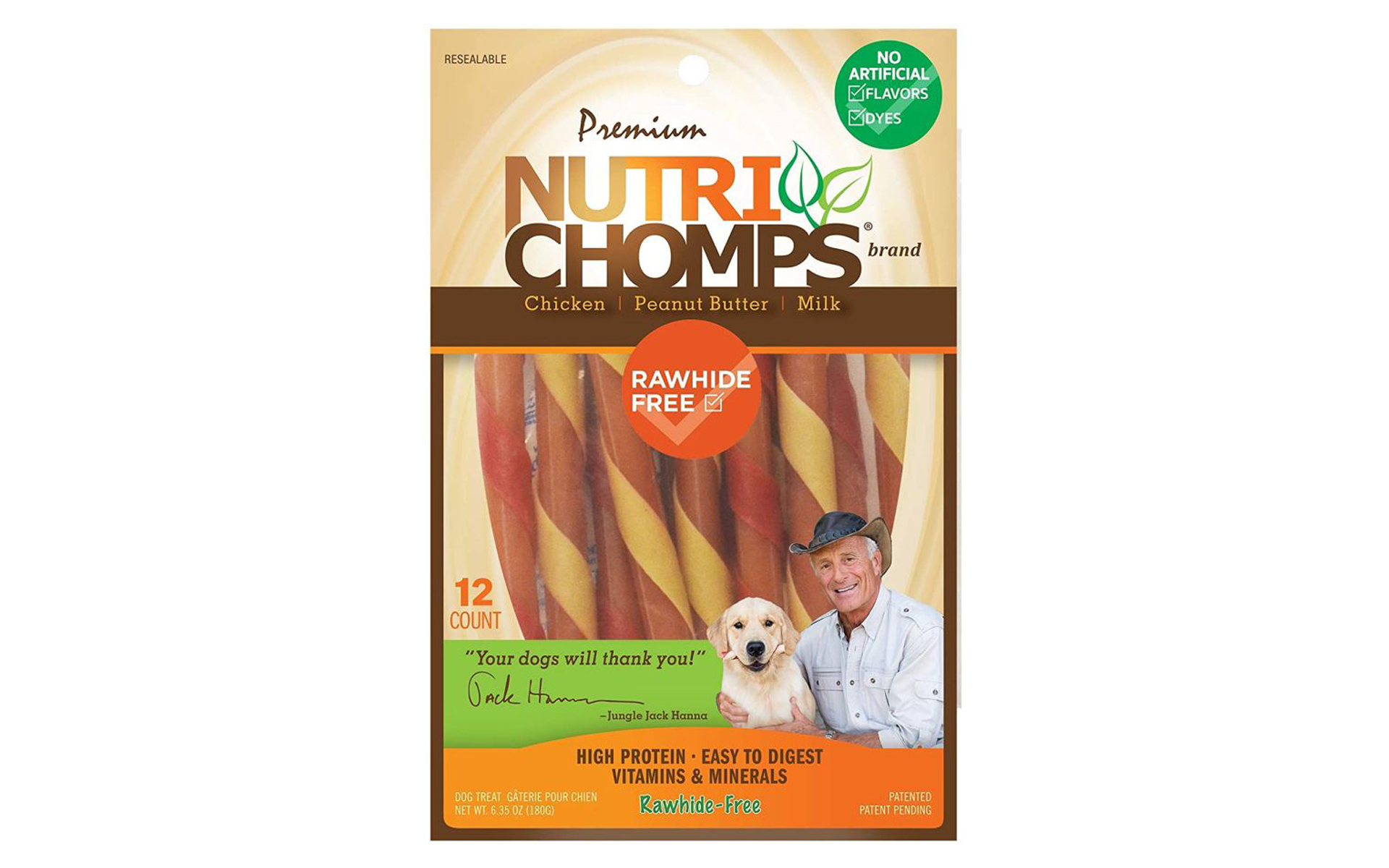 Nutri Chomps Mini Twist Dog Treat Peanut Assorted Flavors
