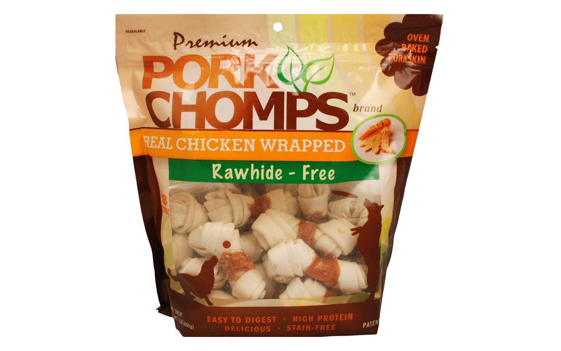 Pork Chomps Premium Real Chicken Wrapped Knotz - Regular