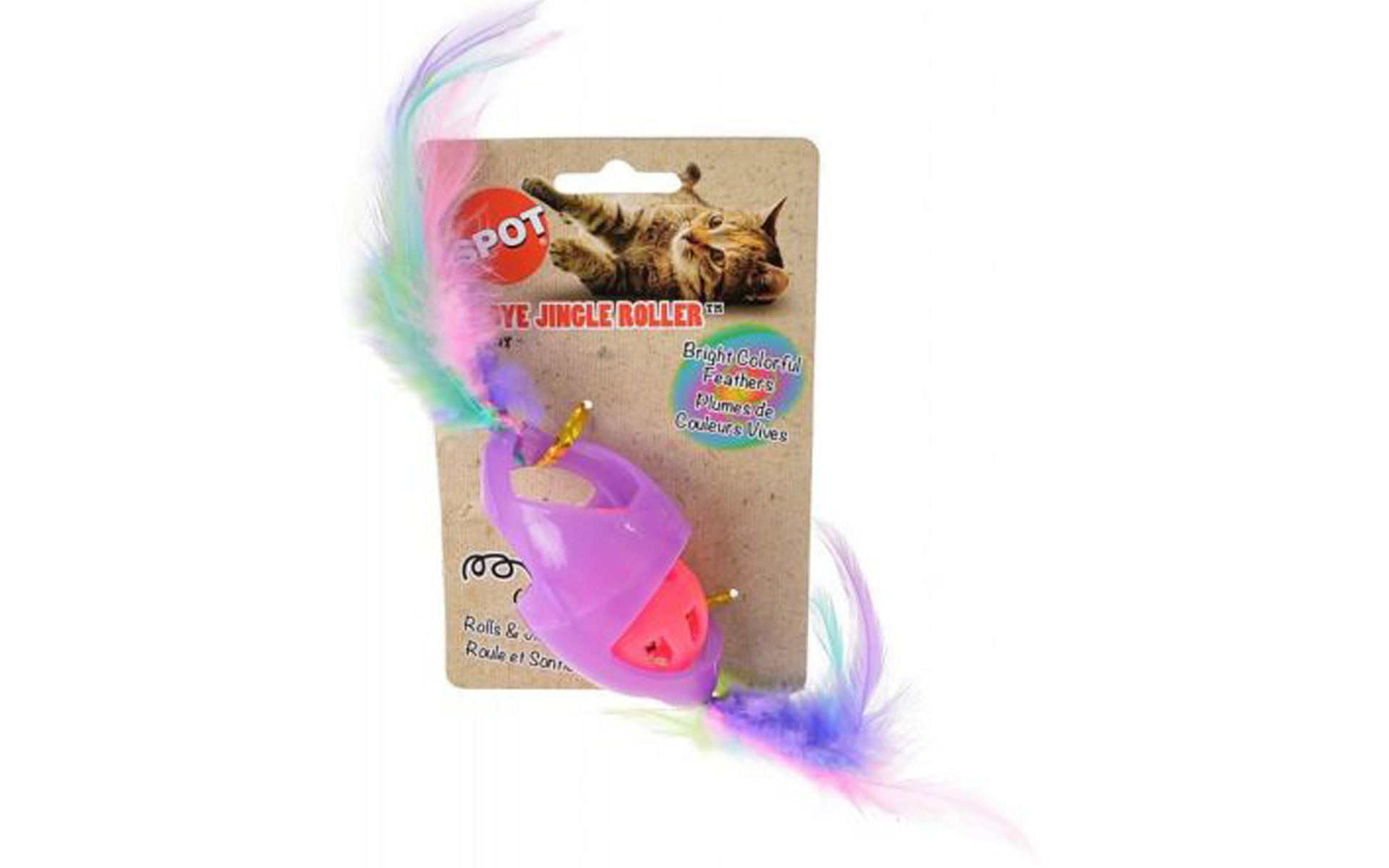 Tie Dye Jingle Roller Cat Toy - Assorted Colors