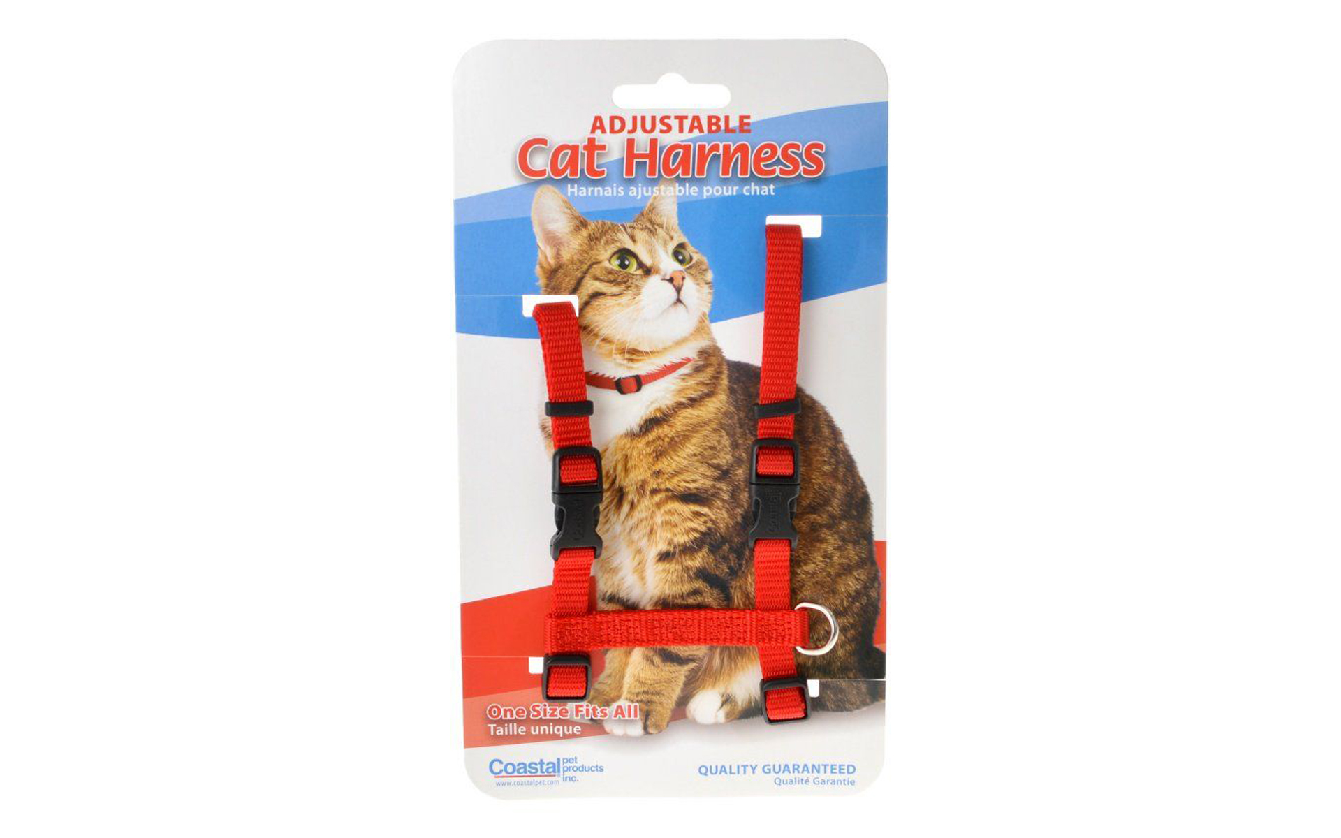 Nylon Adjustable Cat Harness - Red