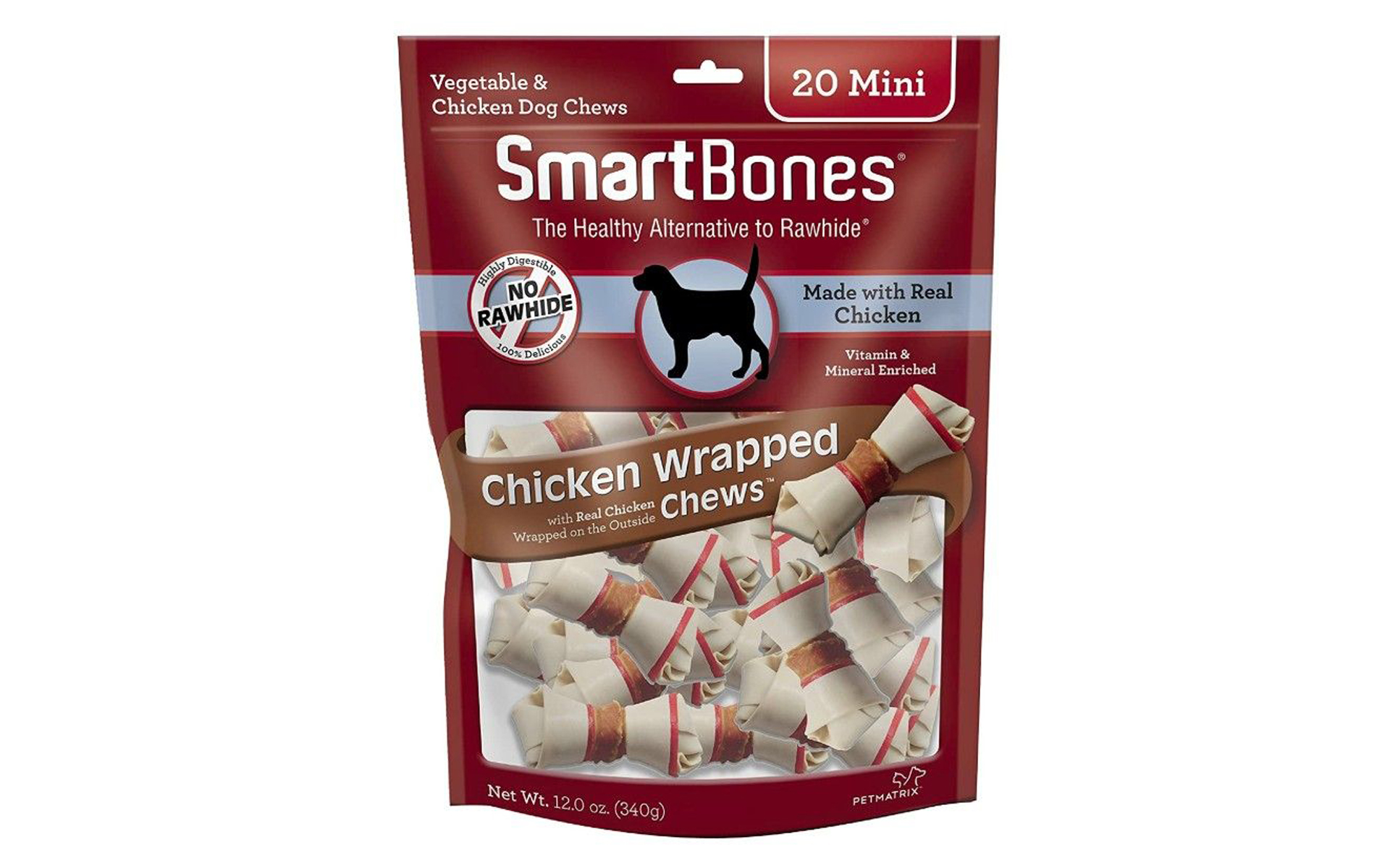 Vegetable and Chicken Wrapped Rawhide Free Dog Bone