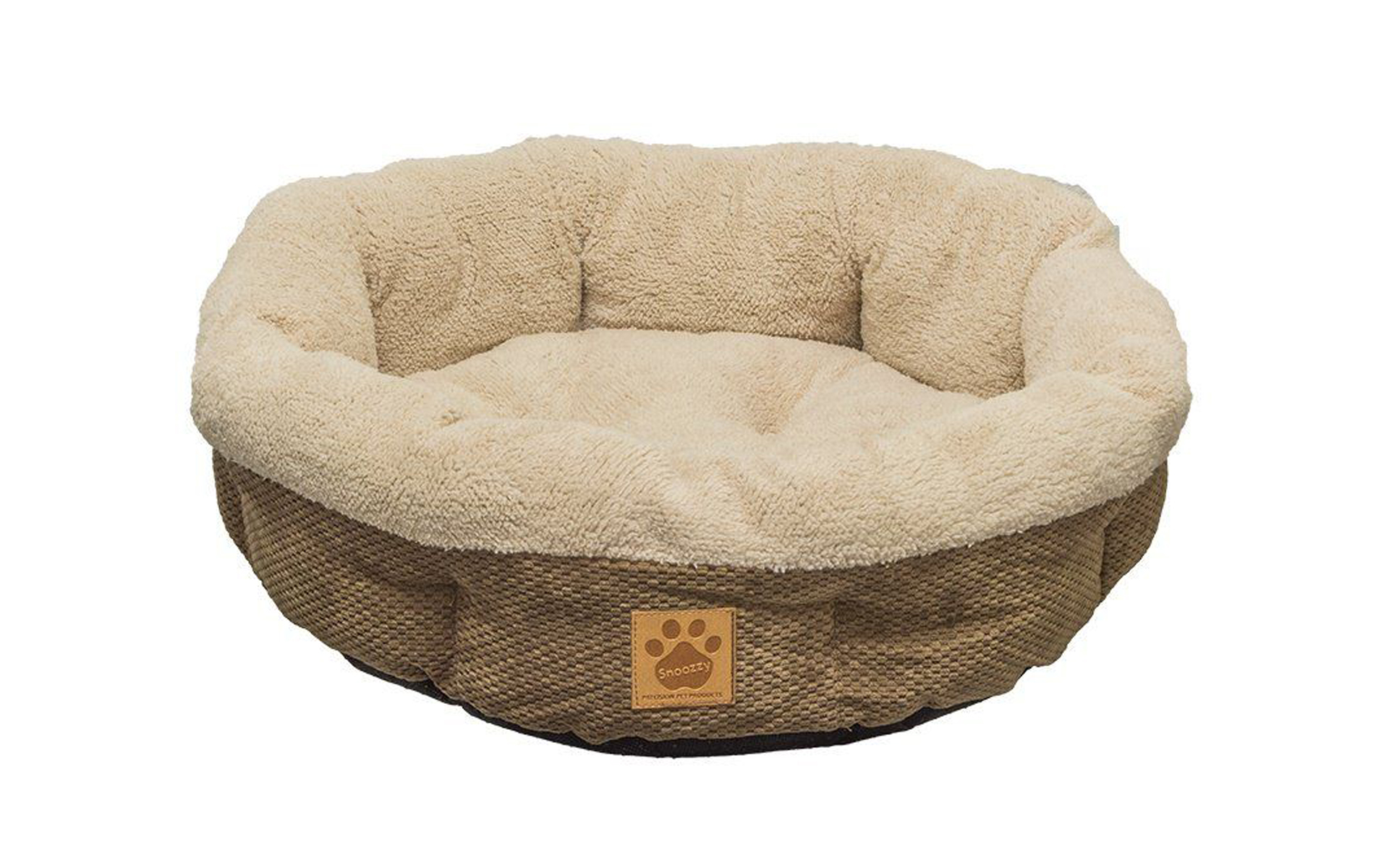 Natural Surroundings Shearling Dog Donut Bed - Coffee