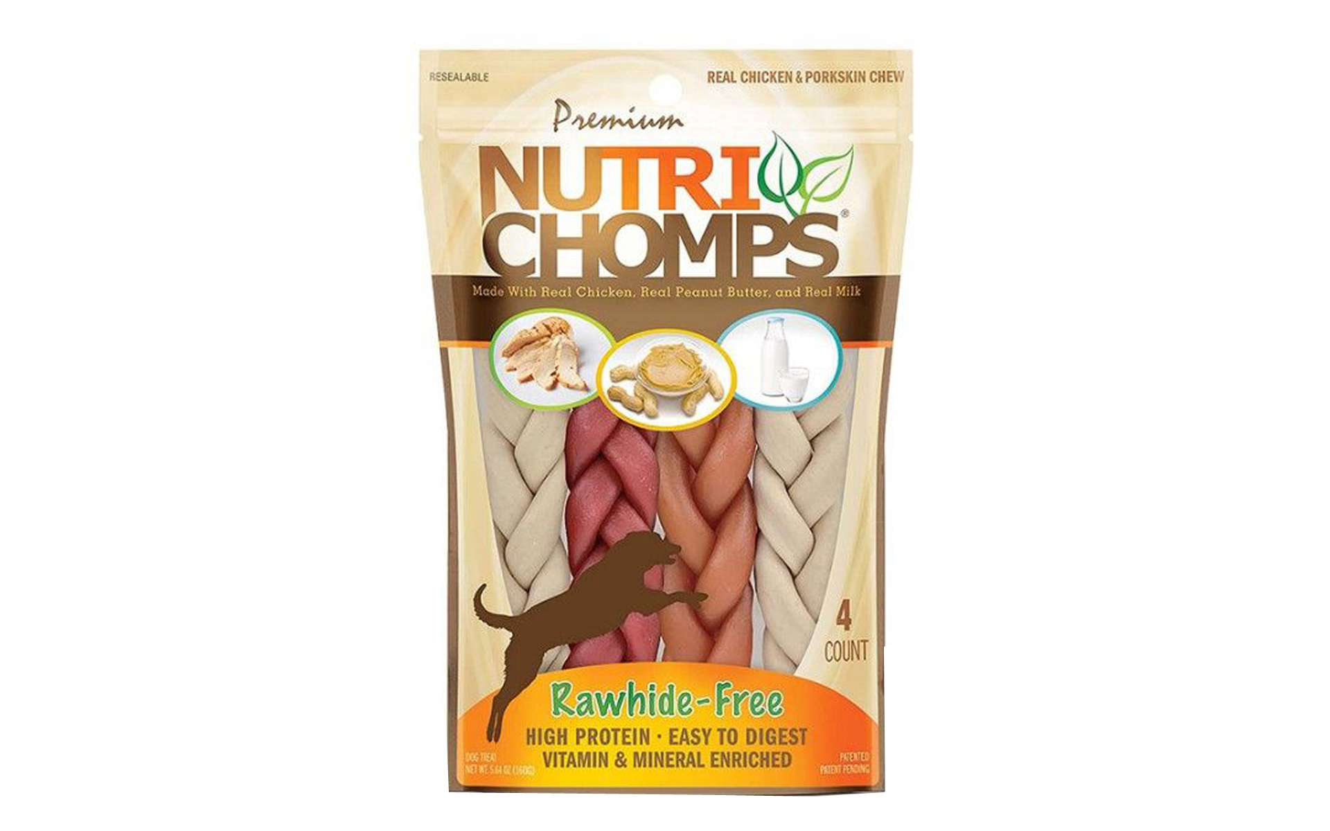 Premium Nutri Chomps Assorted Flavor Braid Dog Chews - Small