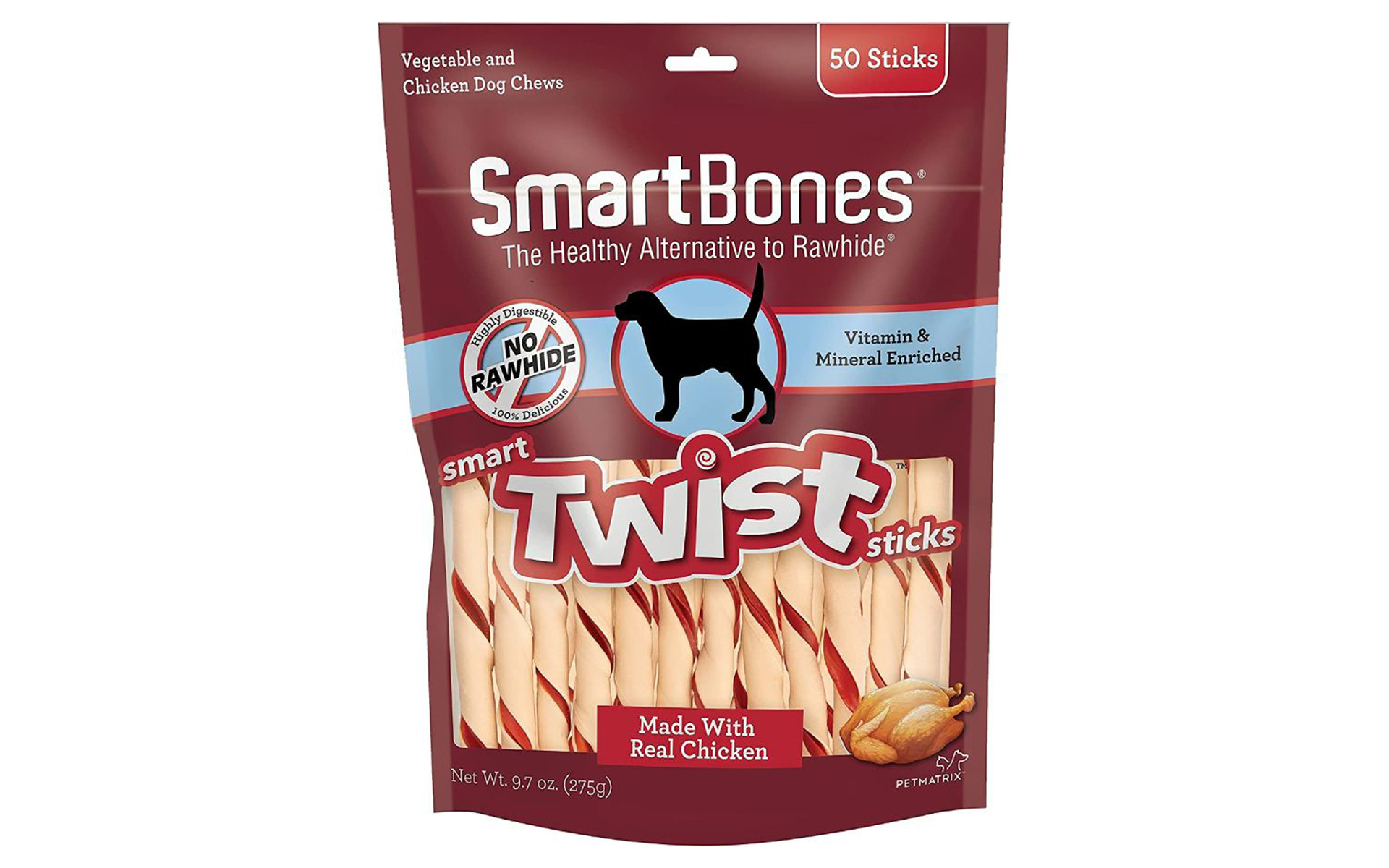 Vegetable & Chicken Smart Twist Sticks Rawhide Free Dog Chew