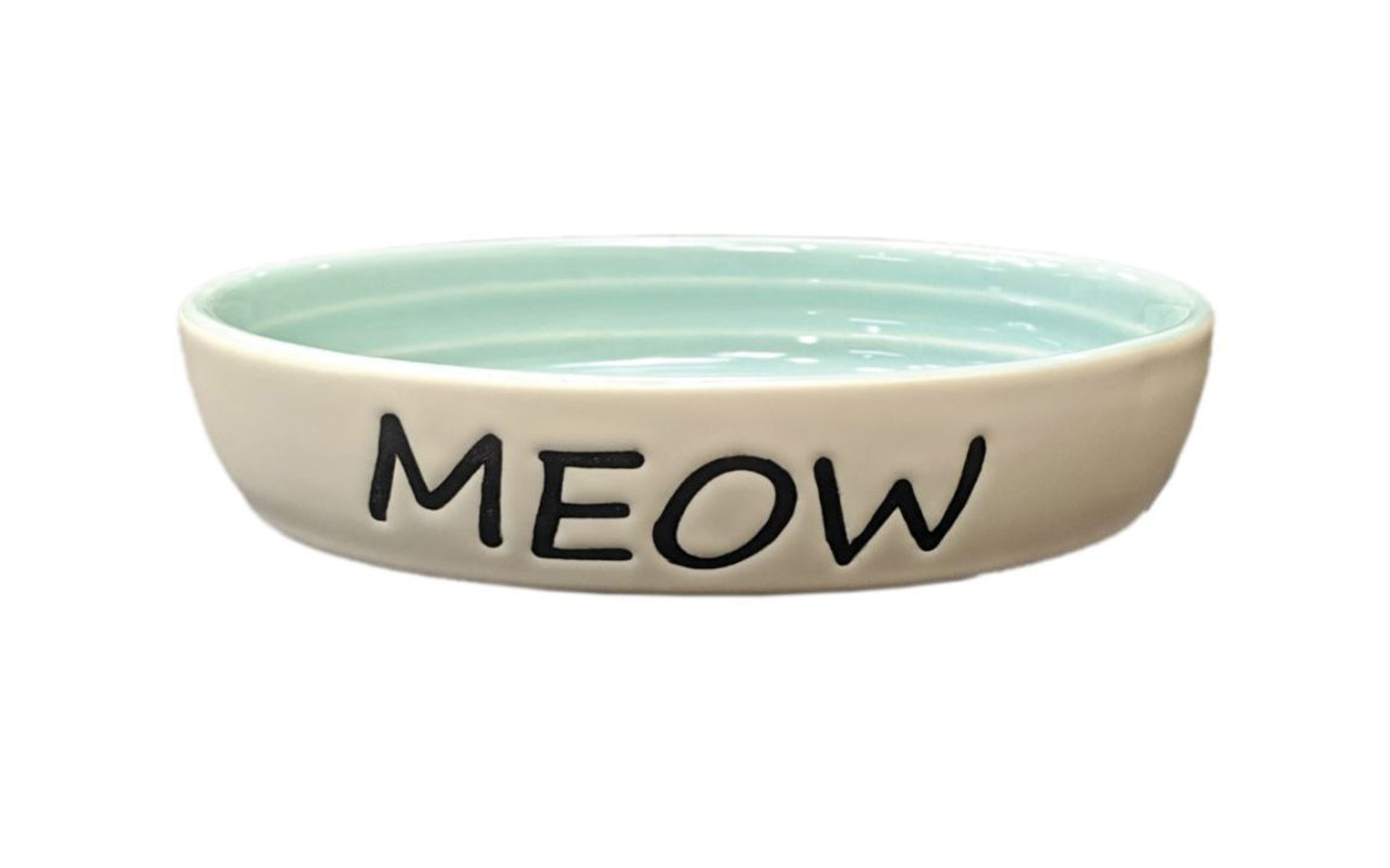 Spot Oval Green Meow Dish 6"