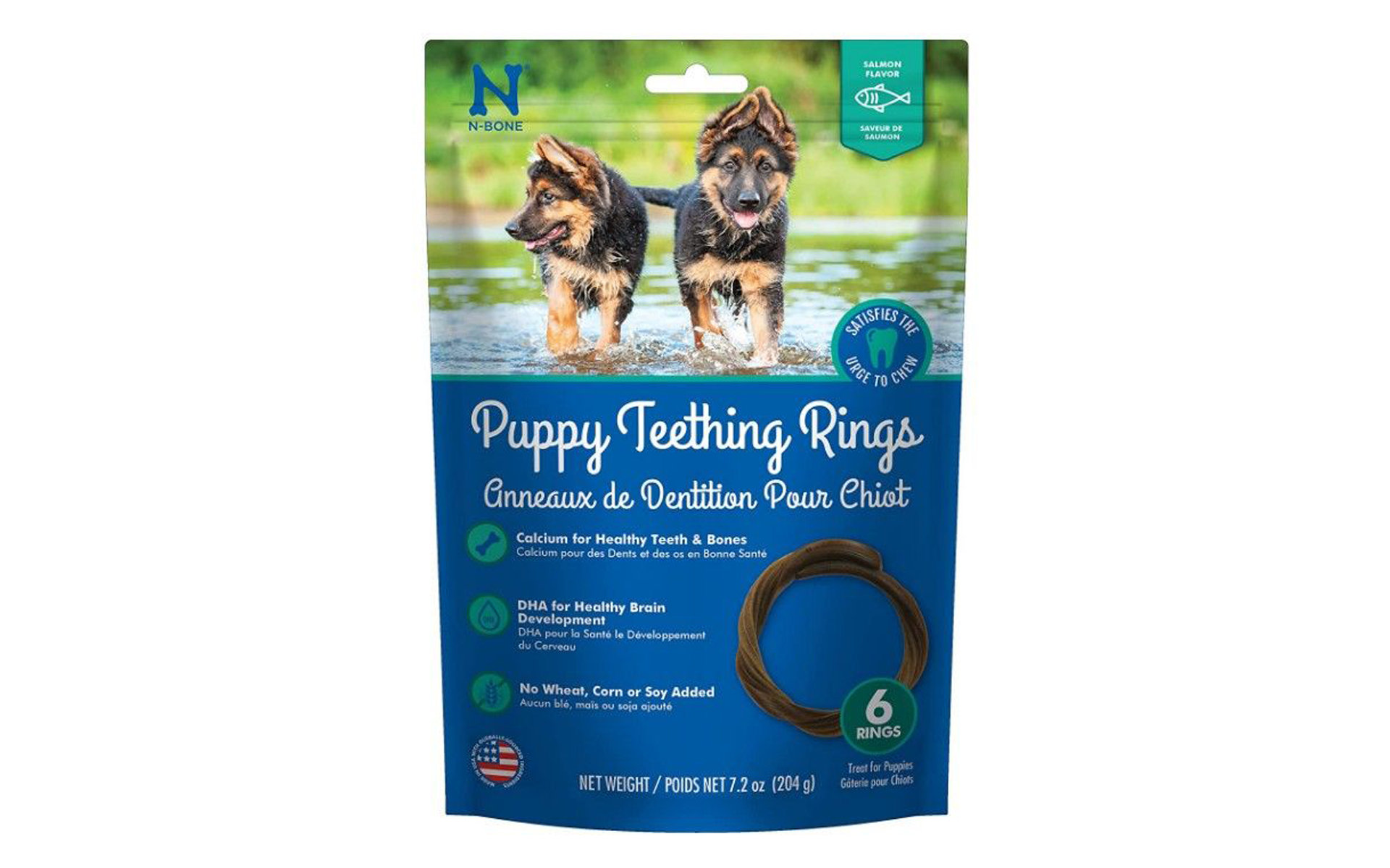 N-Bone Puppy Teething Rings Salmon Flavor