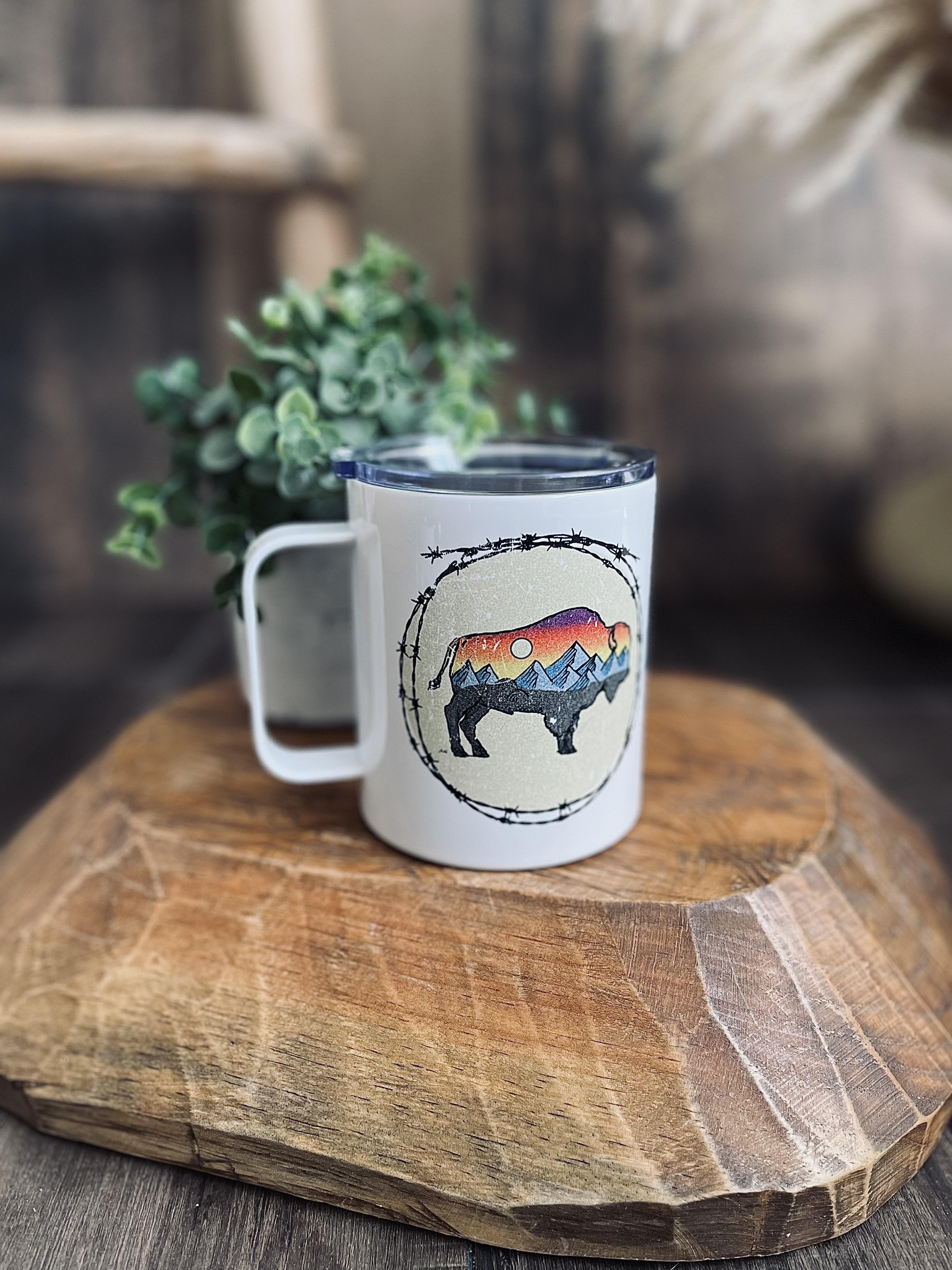 Barbed Wire Bison Stainless Steel Mug