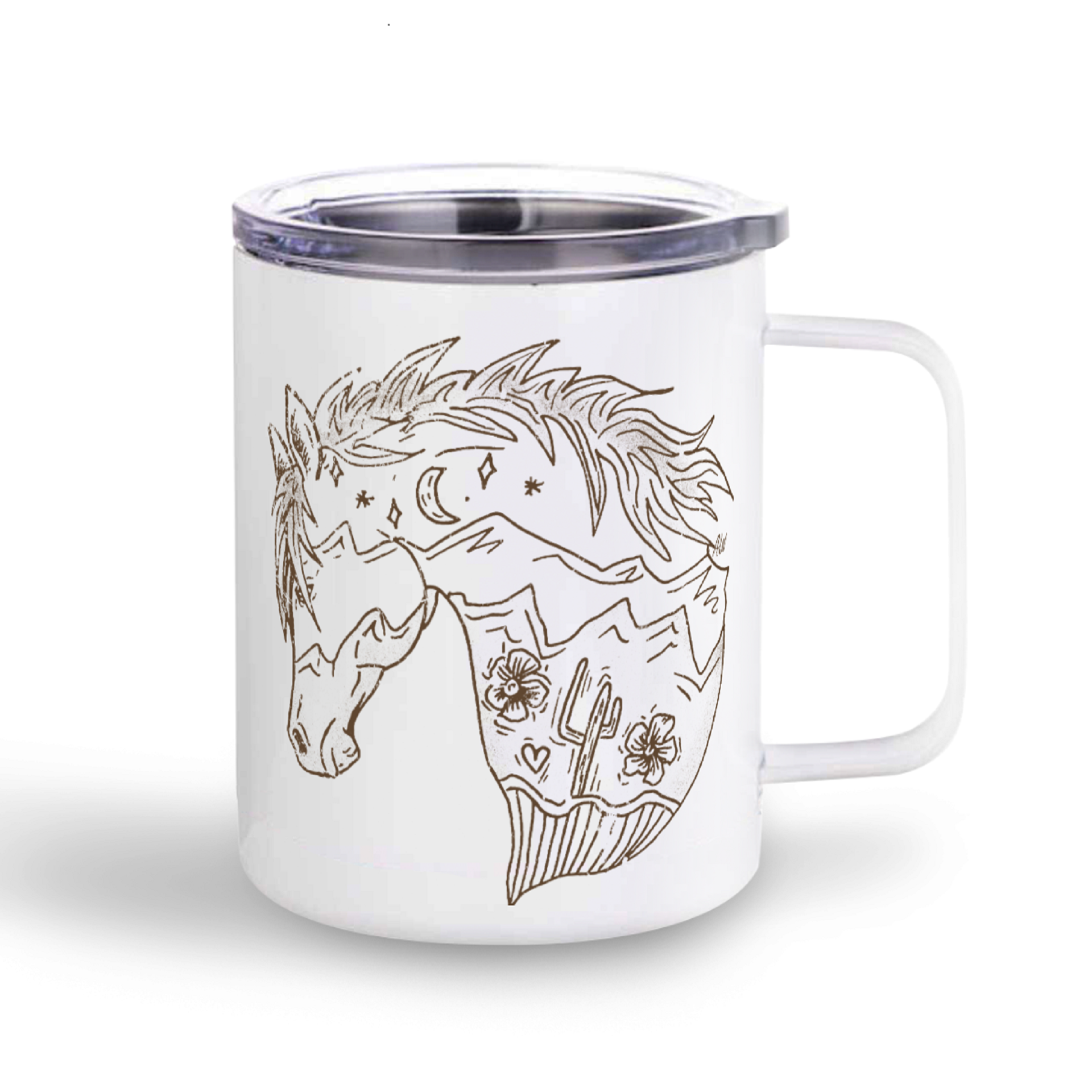 Rustic Pony Sketch Stainless Steel Mug